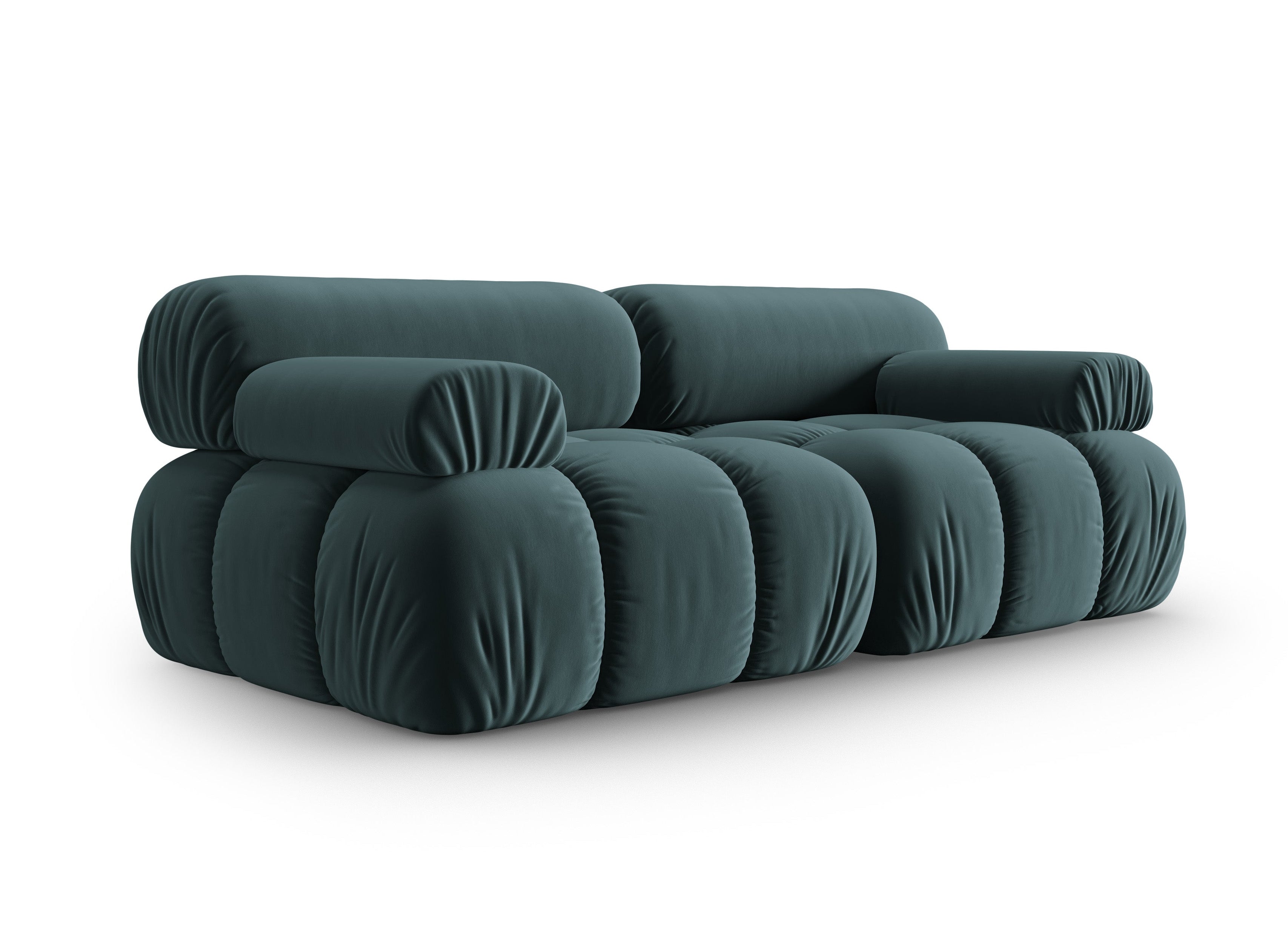 Sofa aus Samt 2-sitzig CORTINA türkis