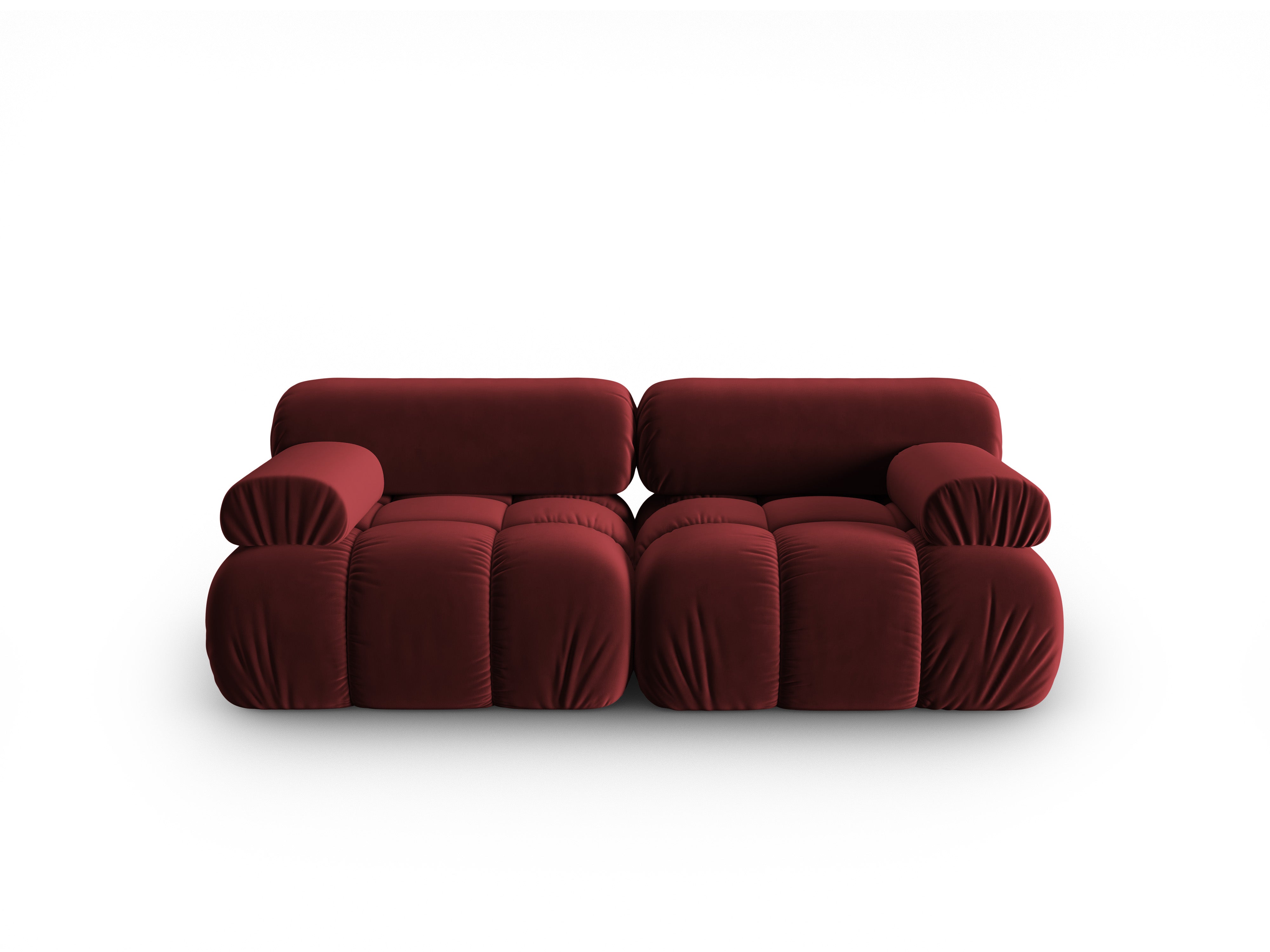 Sofa aus Samt 2-sitzig CORTINA weinrot