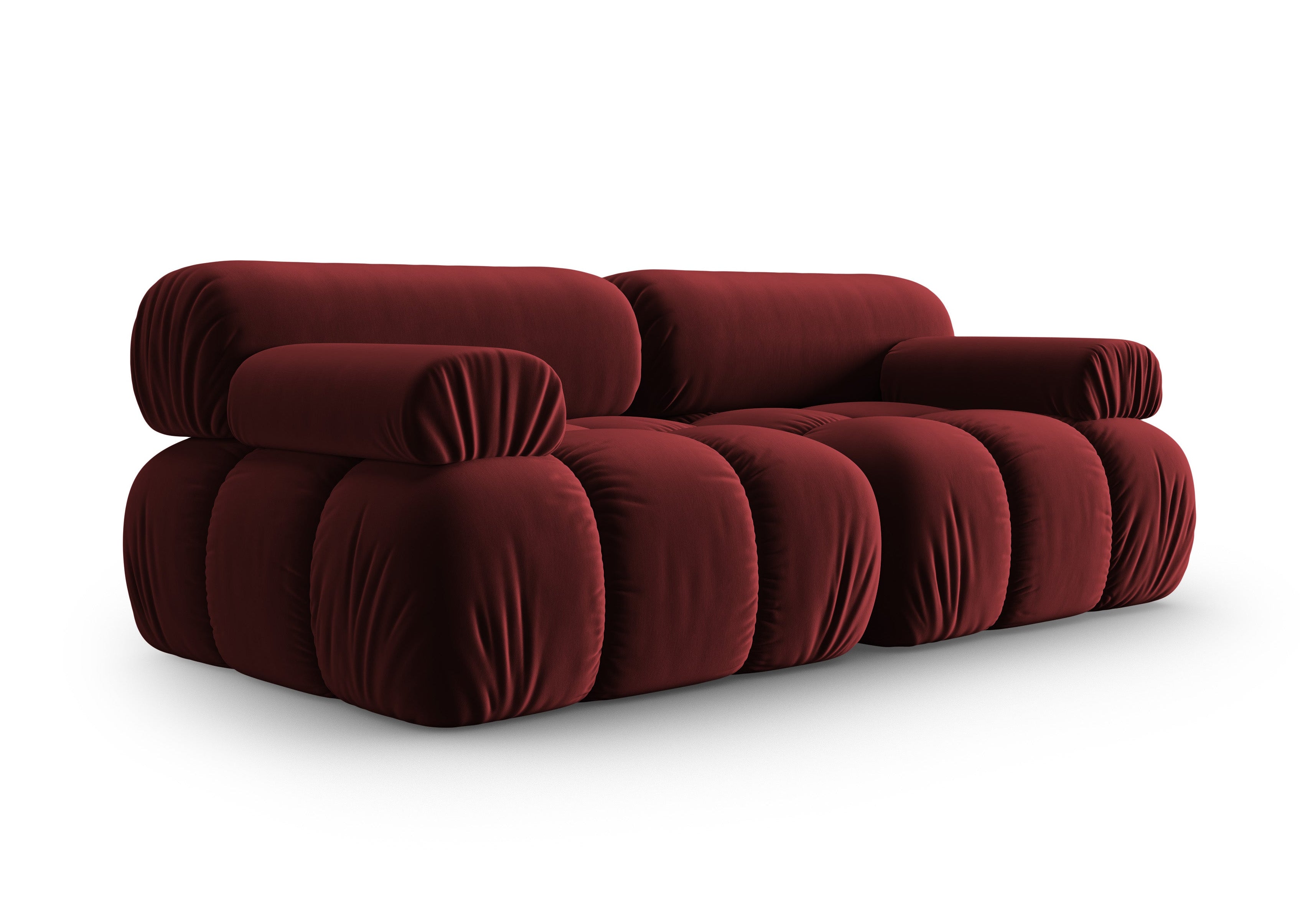 Sofa aus Samt 2-sitzig CORTINA weinrot