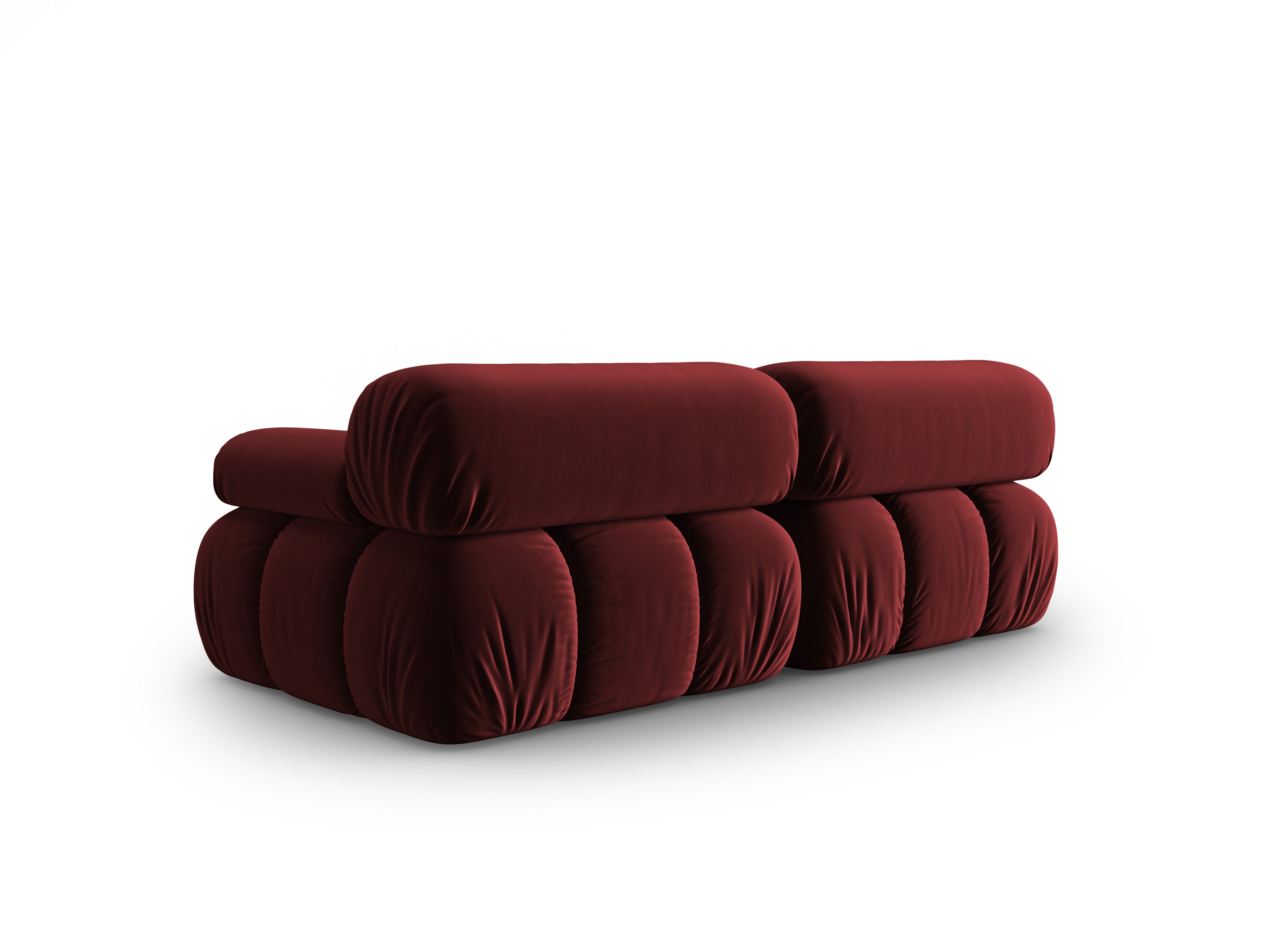 Sofa aus Samt 2-sitzig CORTINA weinrot
