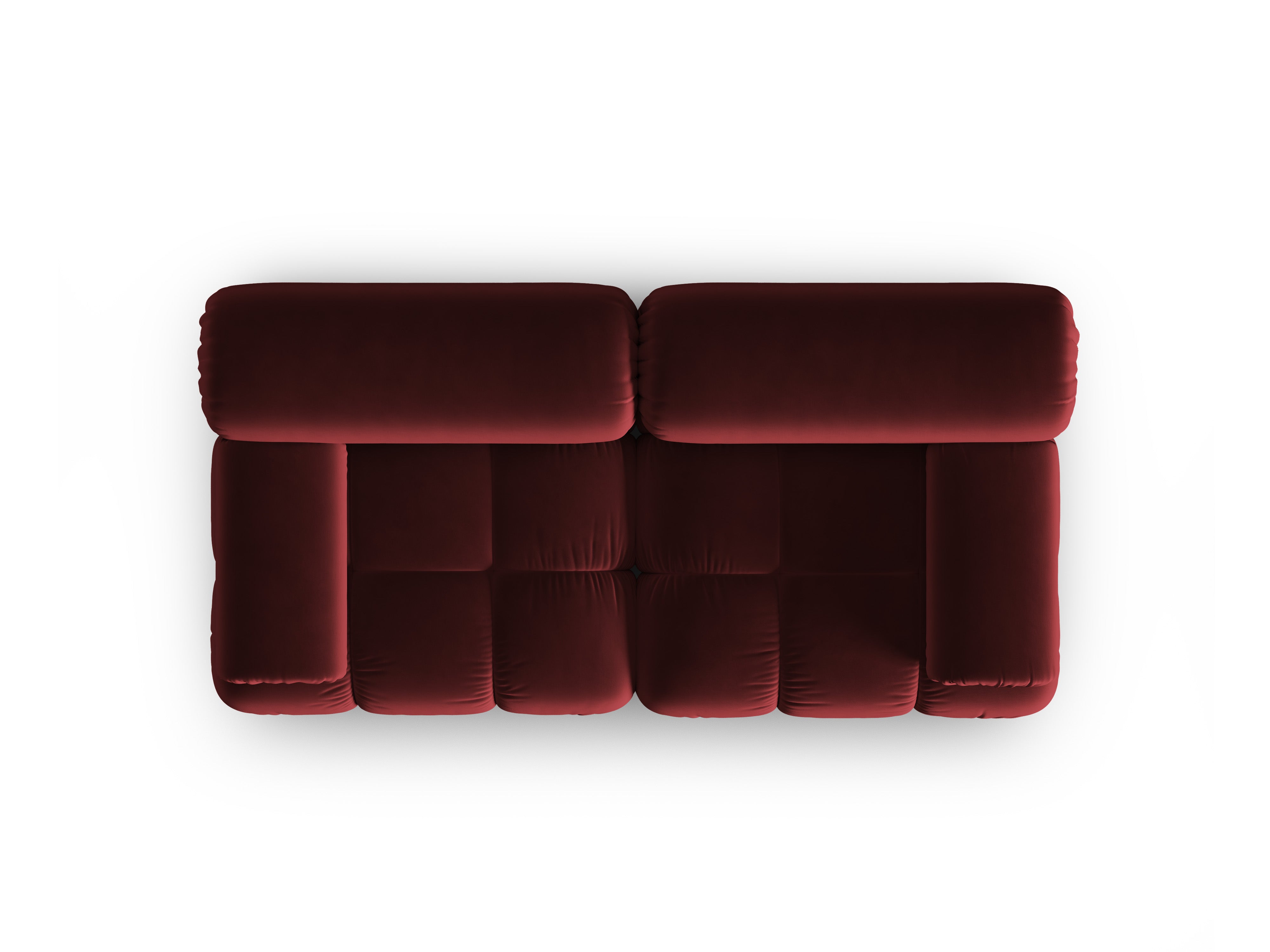 Sofa aus Samt 2-sitzig CORTINA weinrot