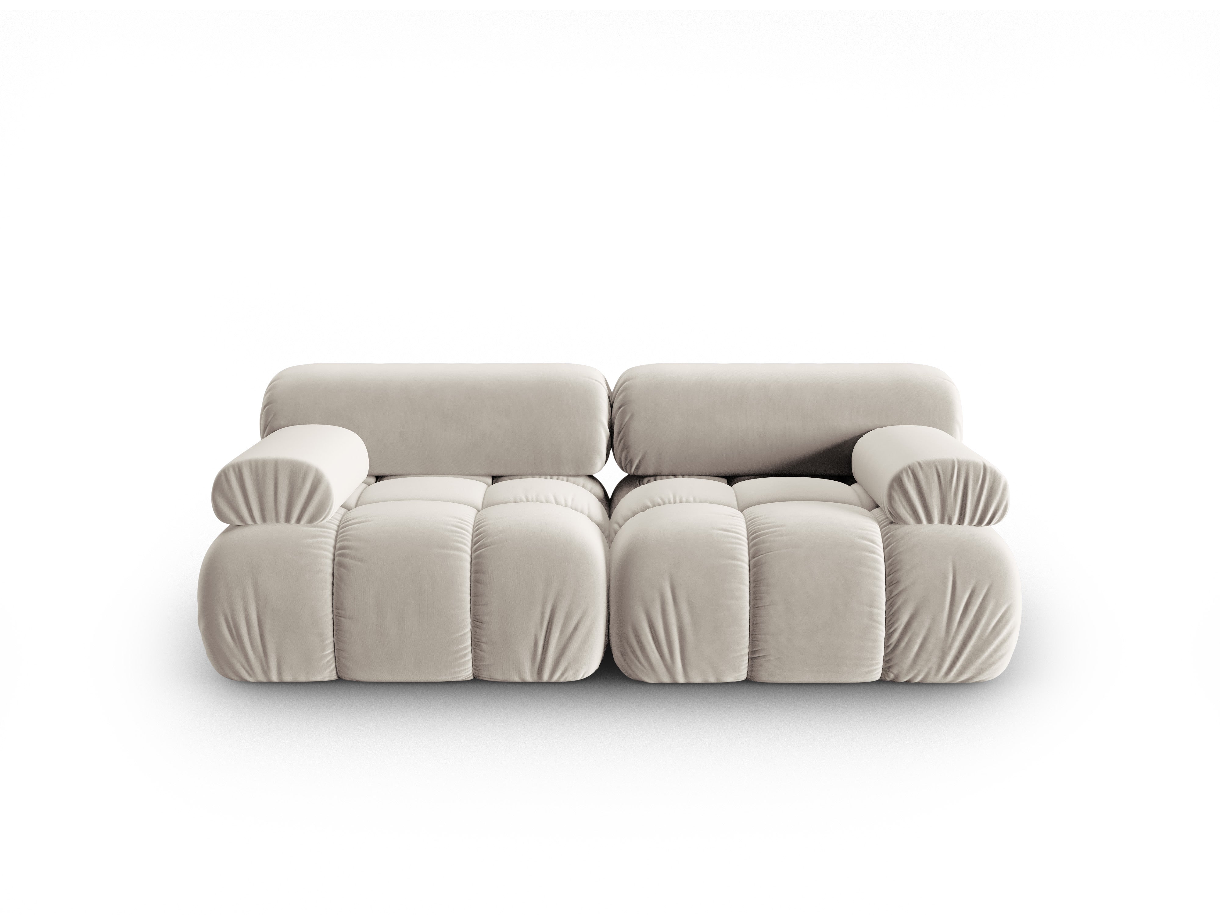 Sofa aus Samt 2-sitzig CORTINA beige