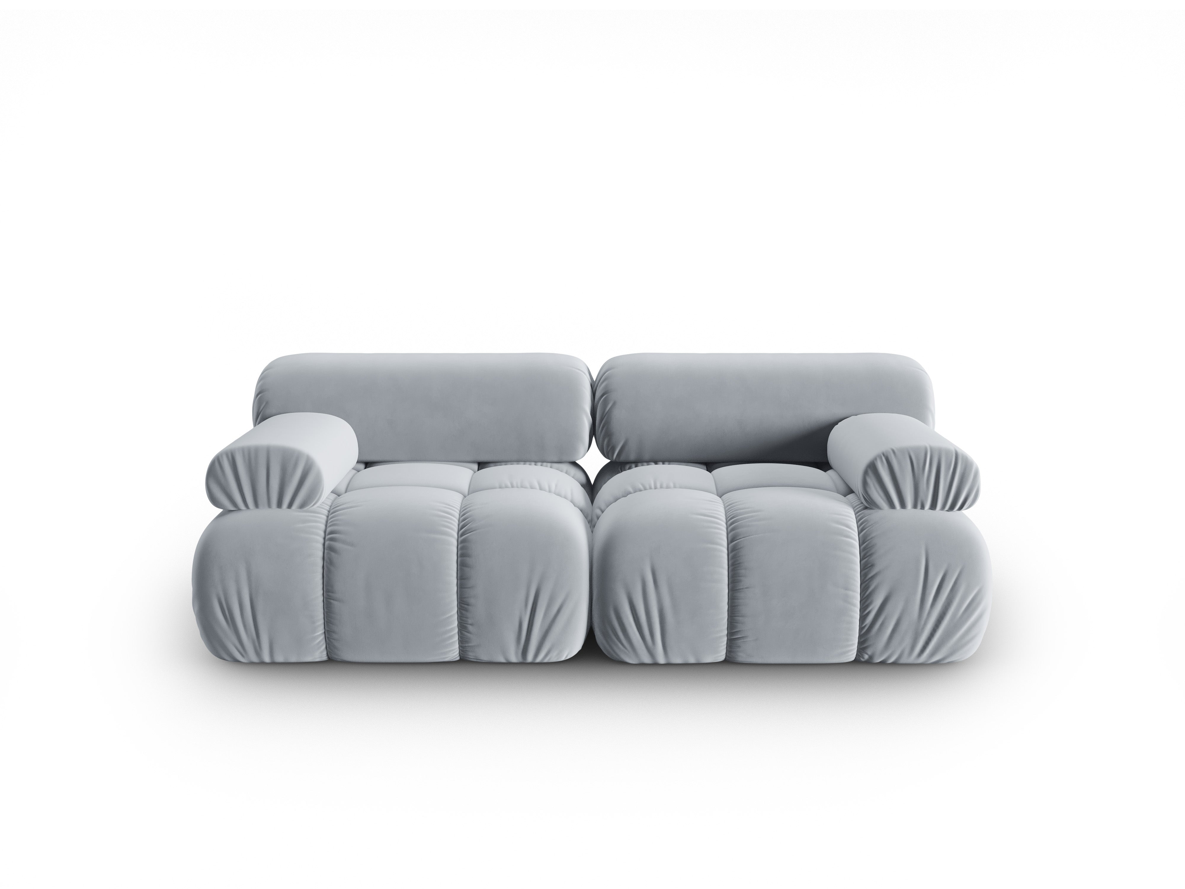 Sofa aus Samt 2-sitzig CORTINA himmelblau