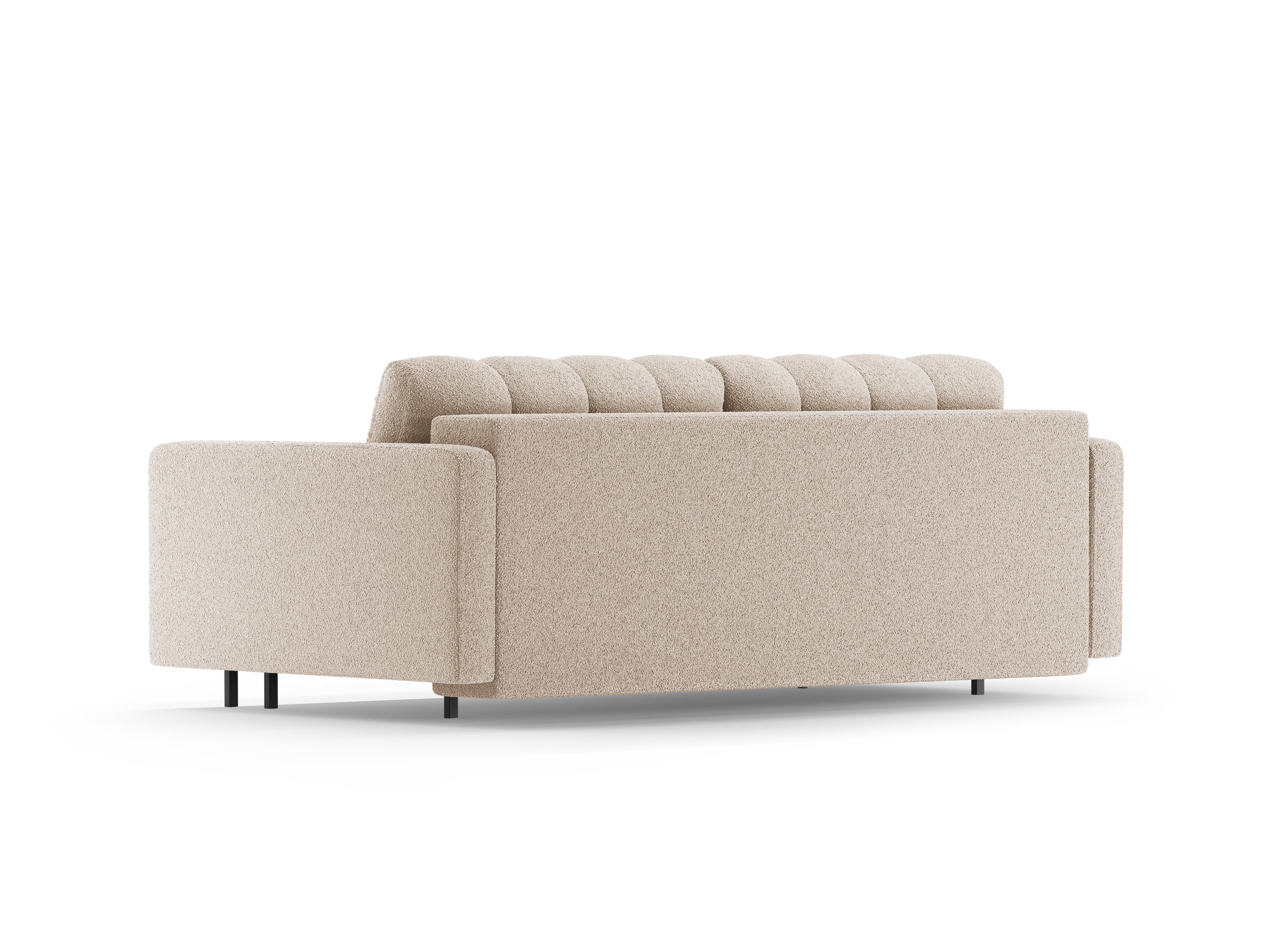 3-seater sofa with sleeping function BALI beige bouclé with black base