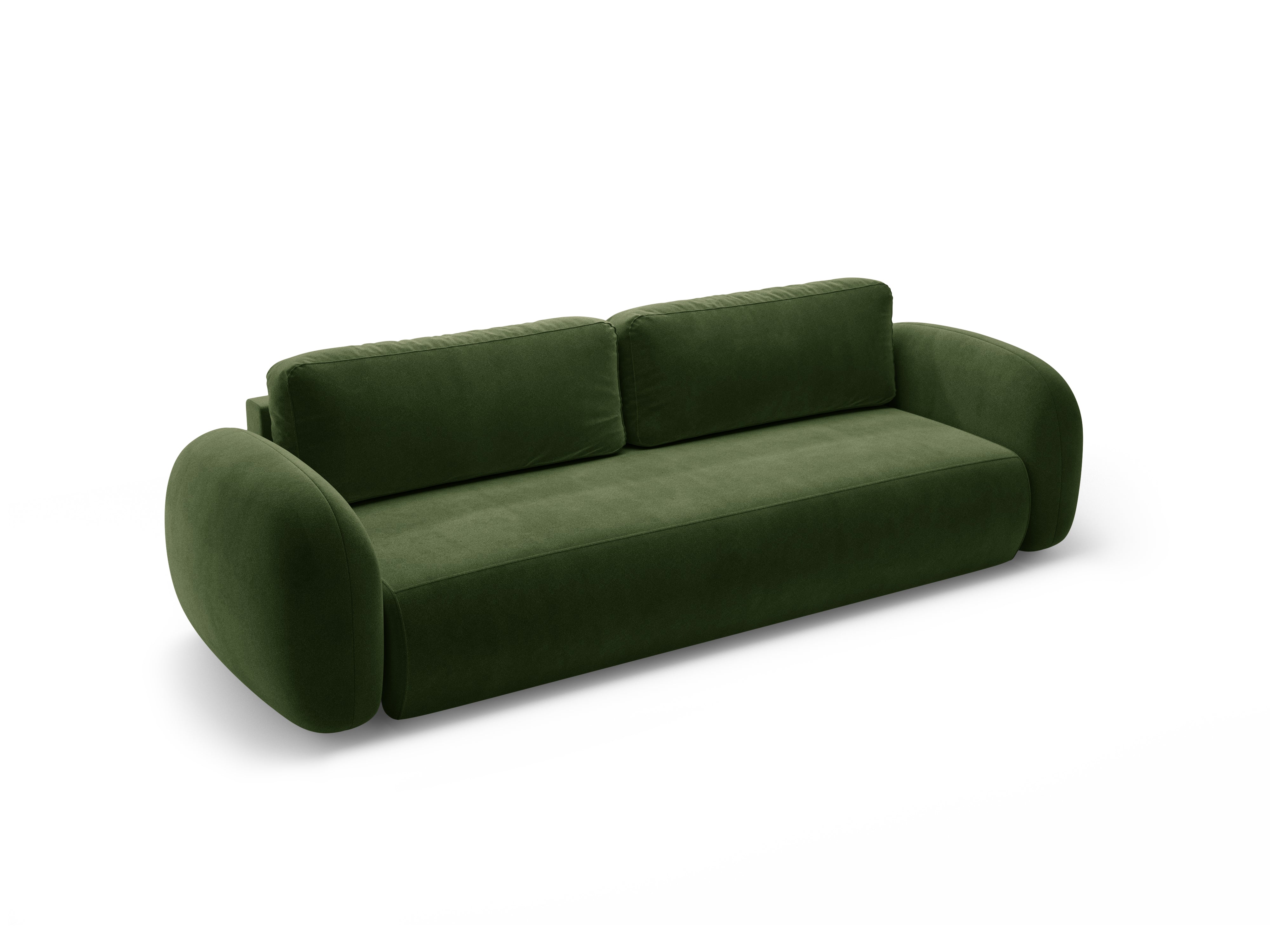 Sofa aus Samt mit Schlaf-Funktion 3-sitzig TONALE in militärischem Grün