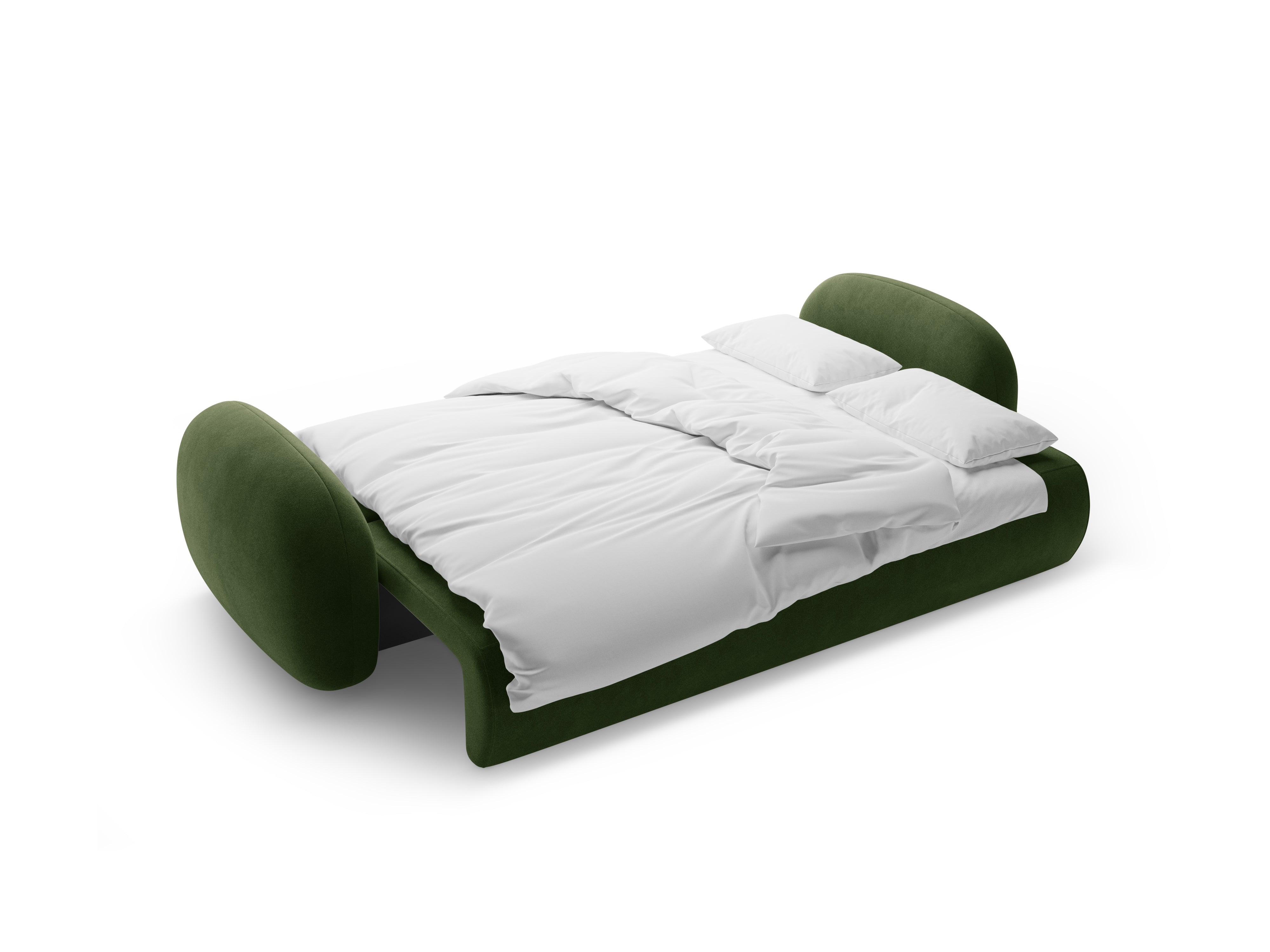 Sofa aus Samt mit Schlaf-Funktion 3-sitzig TONALE in militärischem Grün