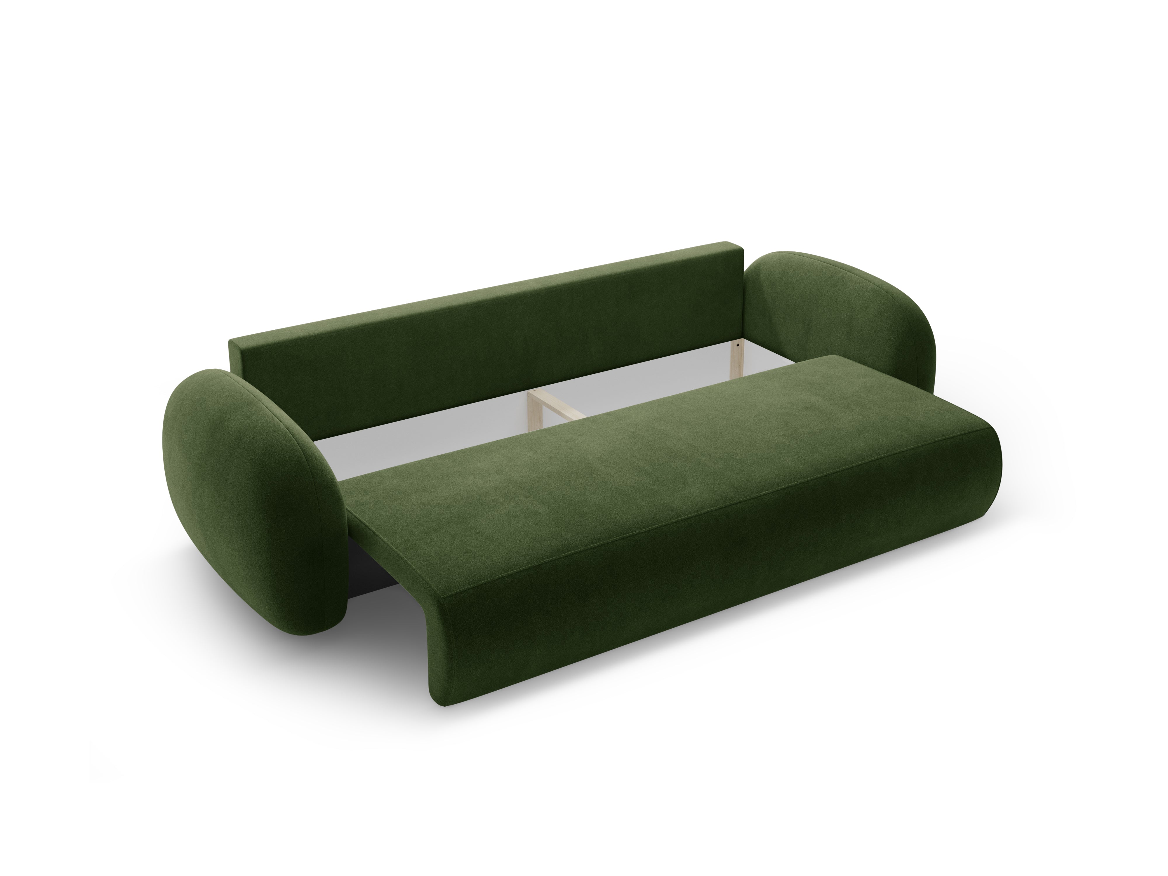Sofa aus Samt mit Schlaf-Funktion 3-sitzig TONALE in militärischem Grün