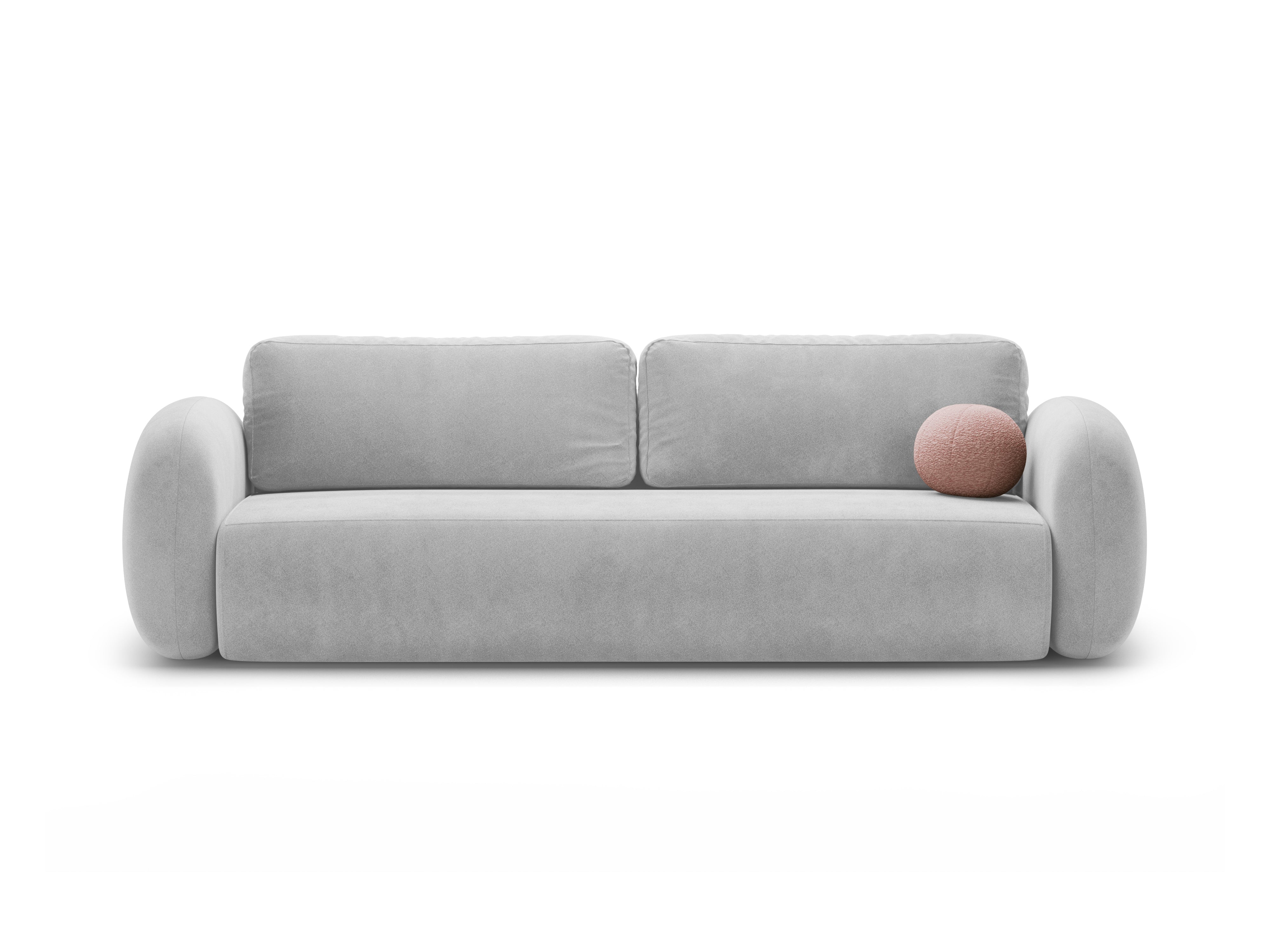 Sofa aus Samt mit Schlaf-Funktion 3-sitzig TONALE hellgrau