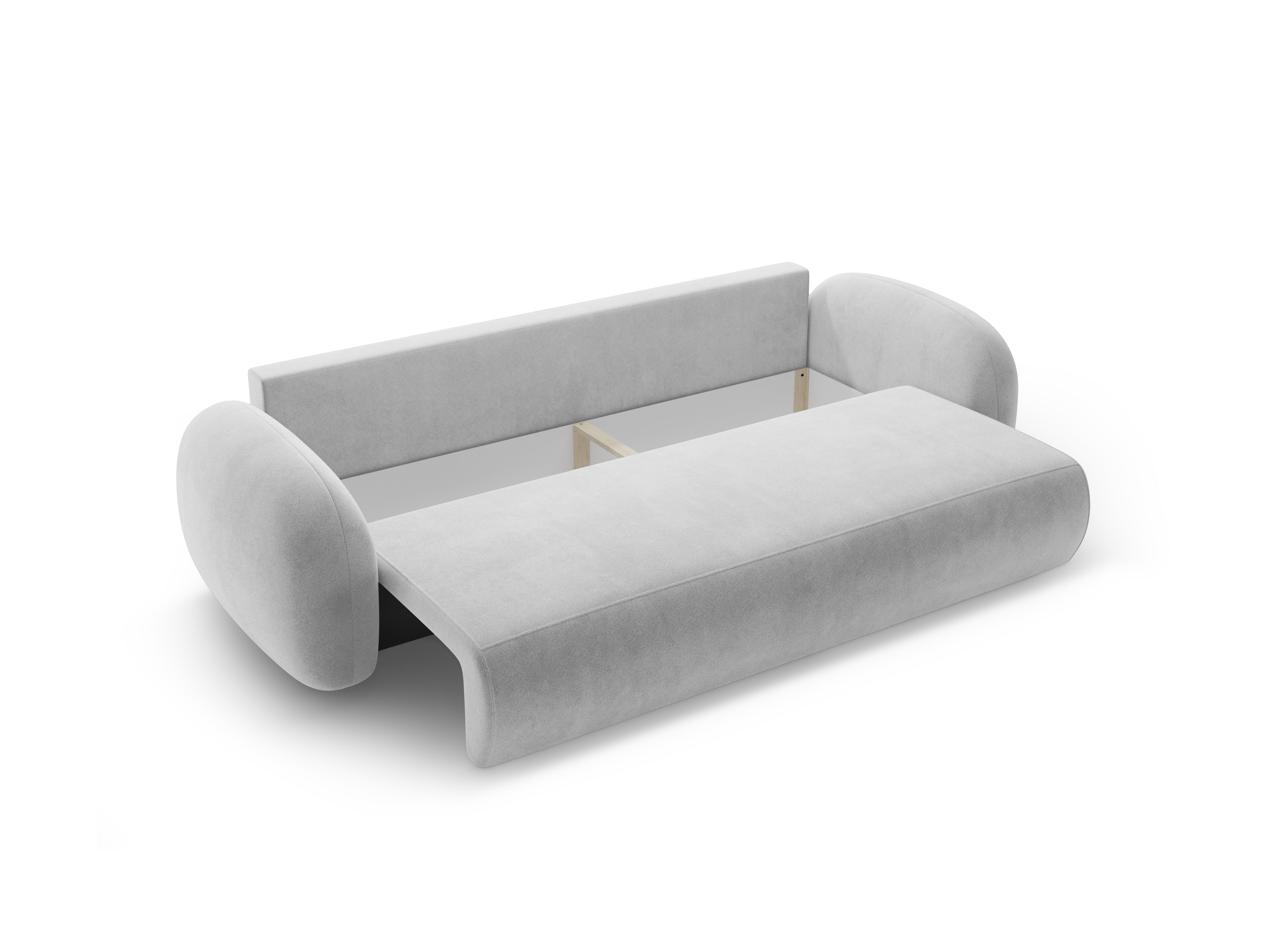 Sofa aus Samt mit Schlaf-Funktion 3-sitzig TONALE hellgrau