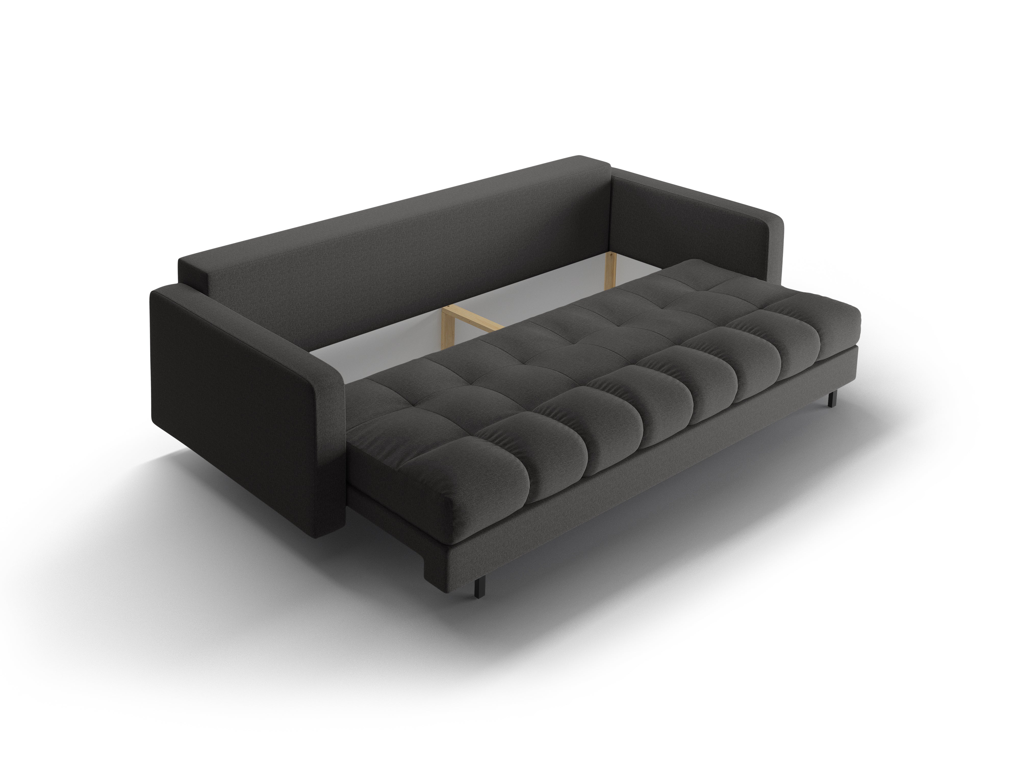 3-seater sofa with sleeping function BALI dark gray with black base