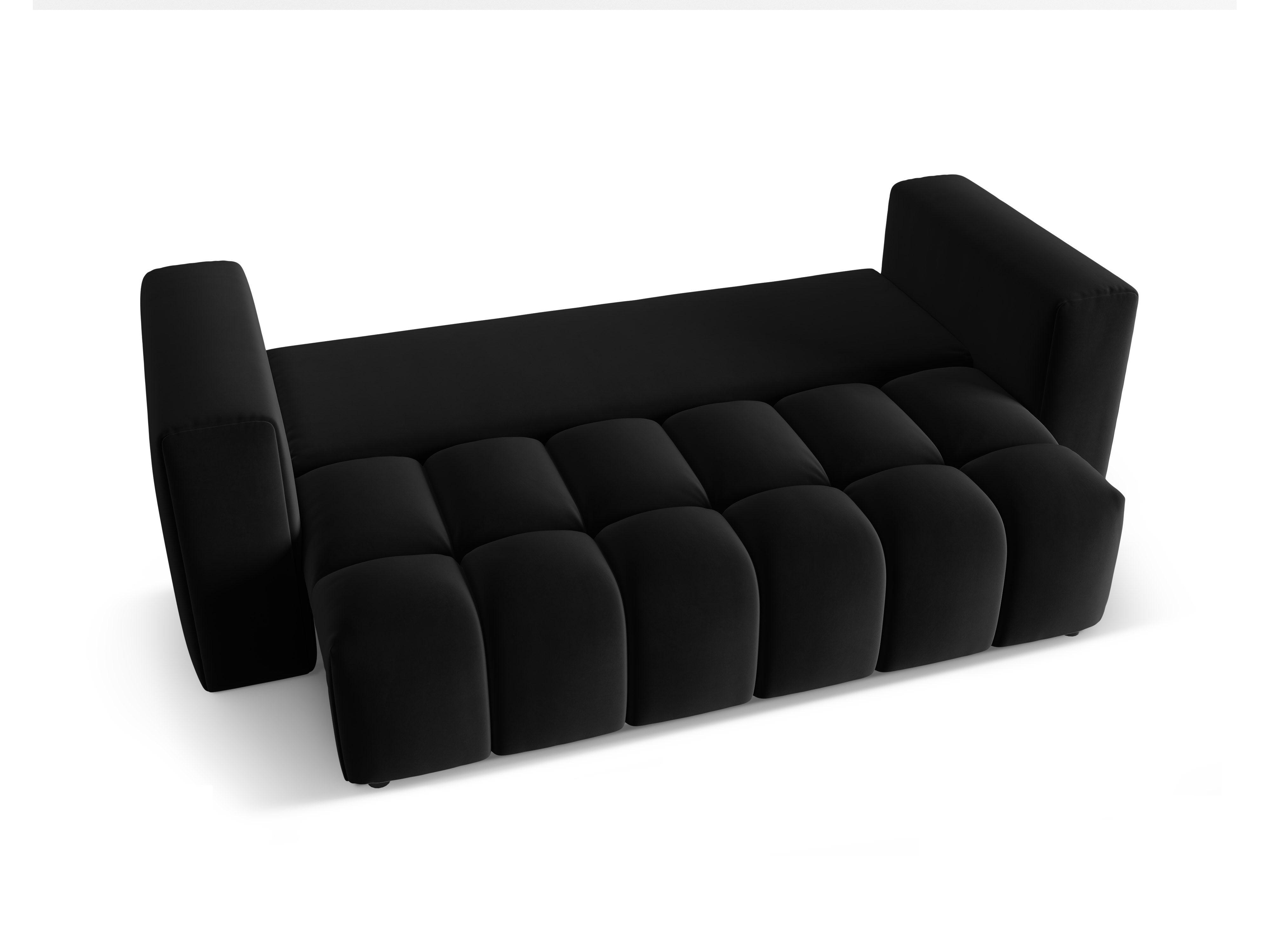 Sofa aksamitna 3-osobowa z funkcją spania VERONA czarny – Cosmopolitan Design
