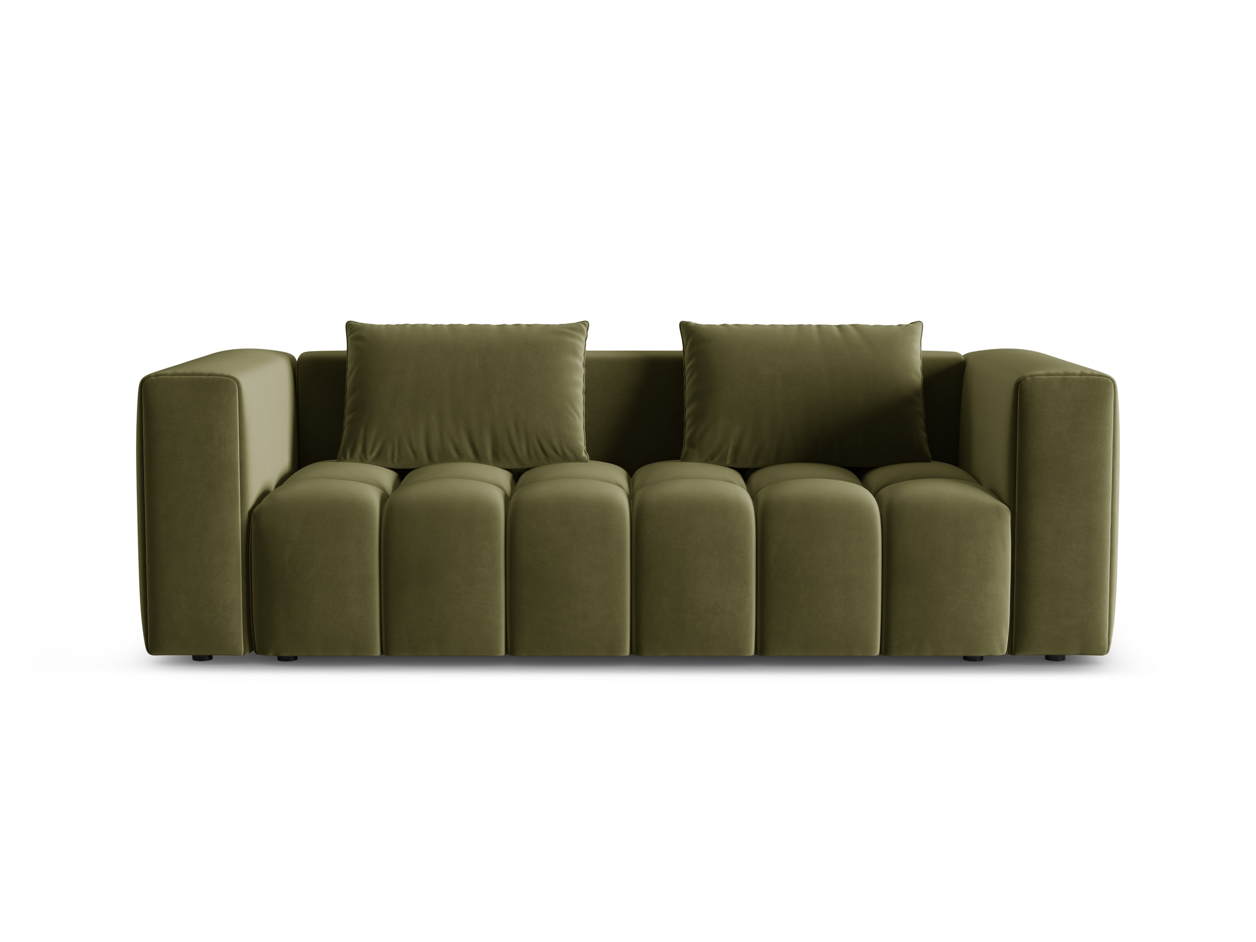 Sofa aksamitna 3-osobowa z funkcją spania VERONA jasny zielony