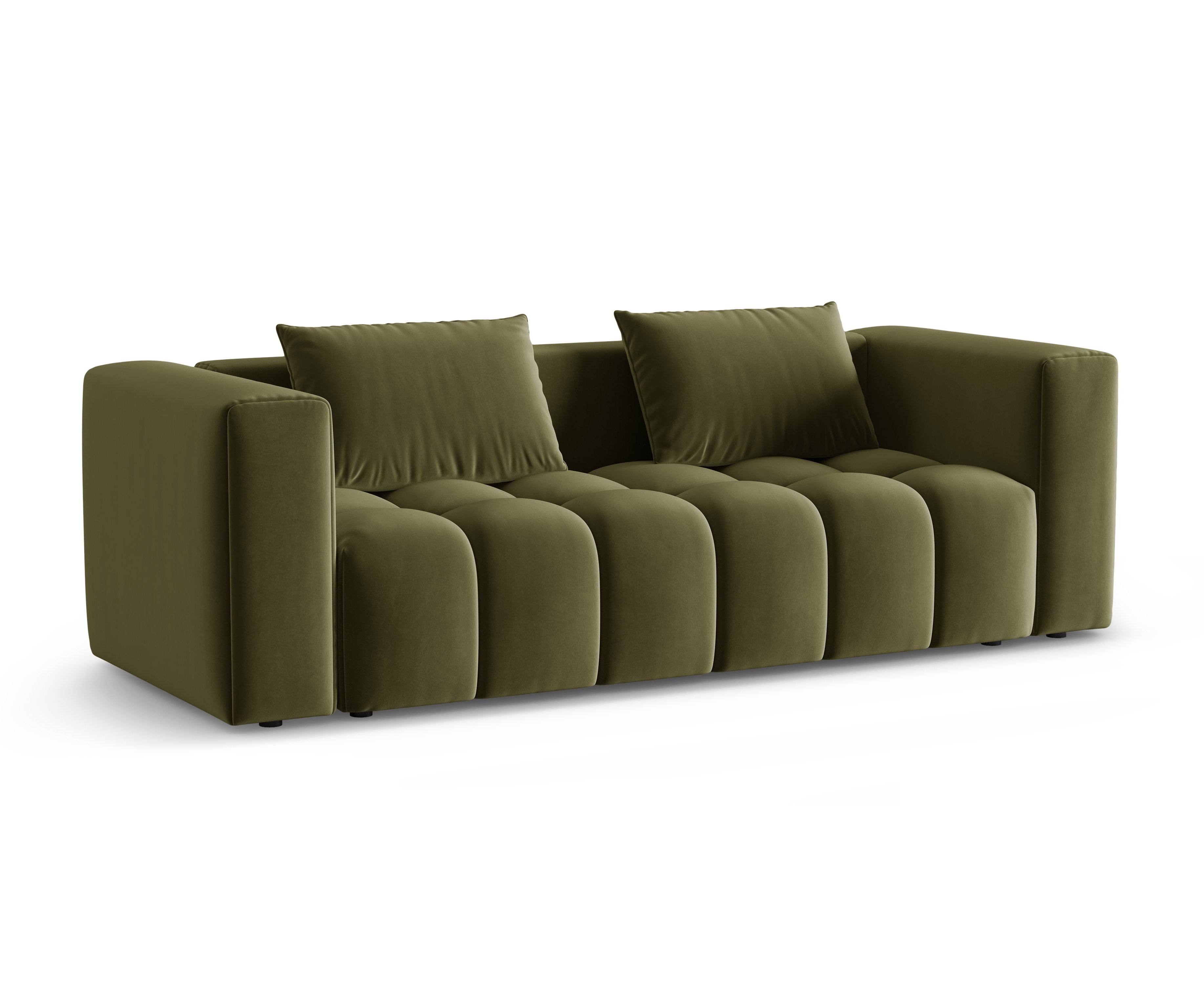 Sofa aksamitna 3-osobowa z funkcją spania VERONA jasny zielony