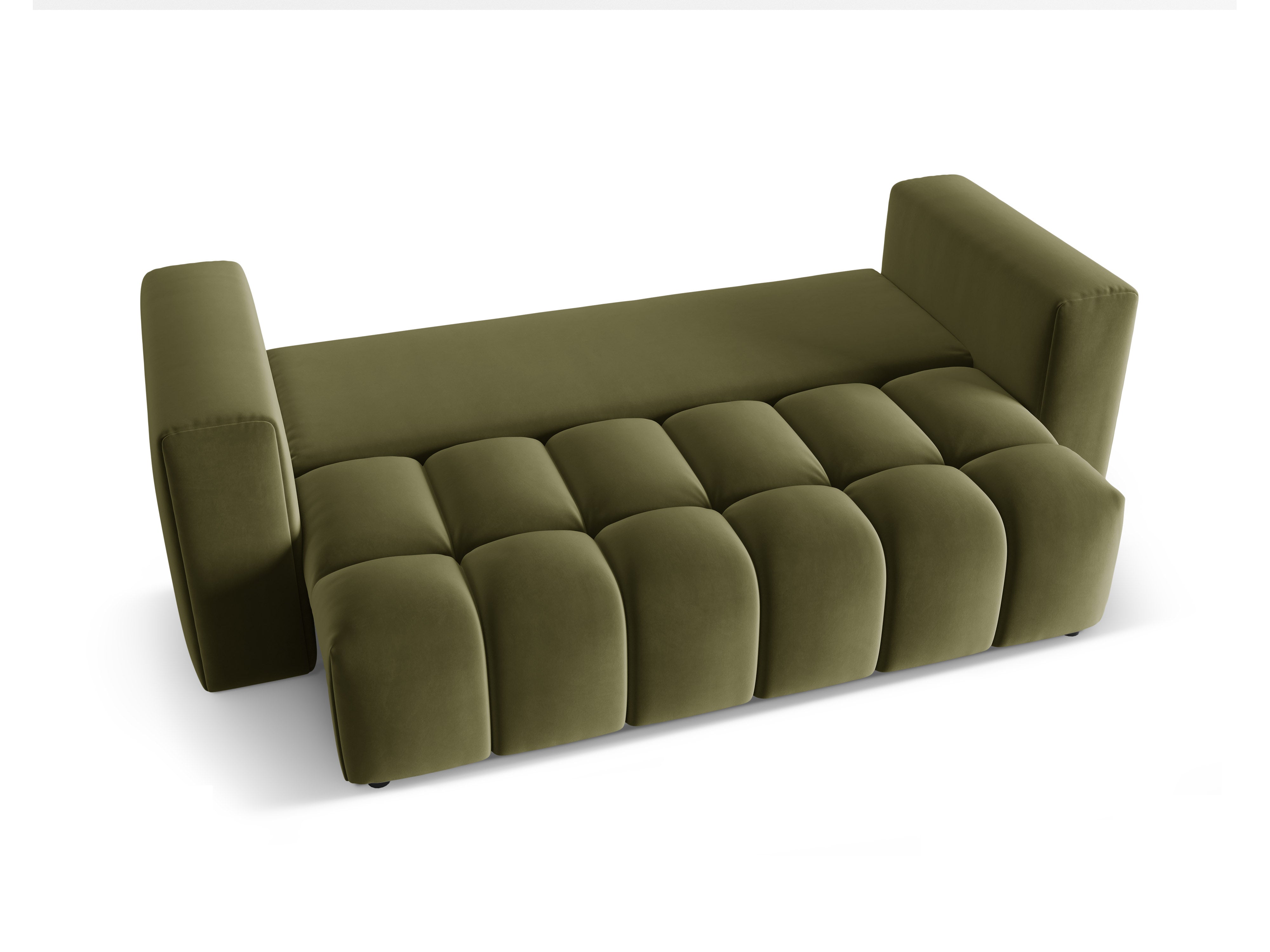 Sofa aksamitna 3-osobowa z funkcją spania VERONA jasny zielony