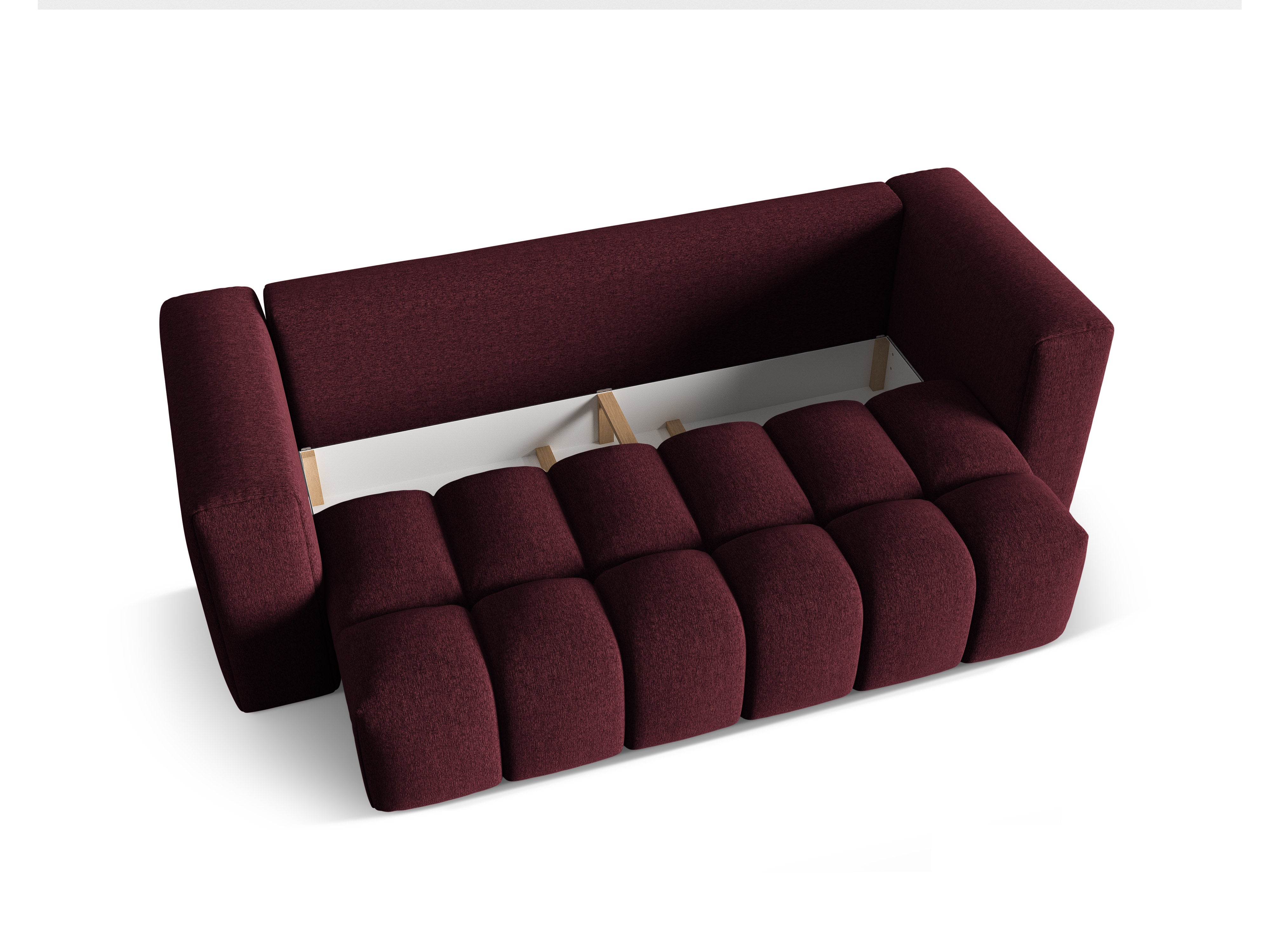 Sofa 3-osobowa z funkcją spania VERONA burgundowy – Cosmopolitan Design