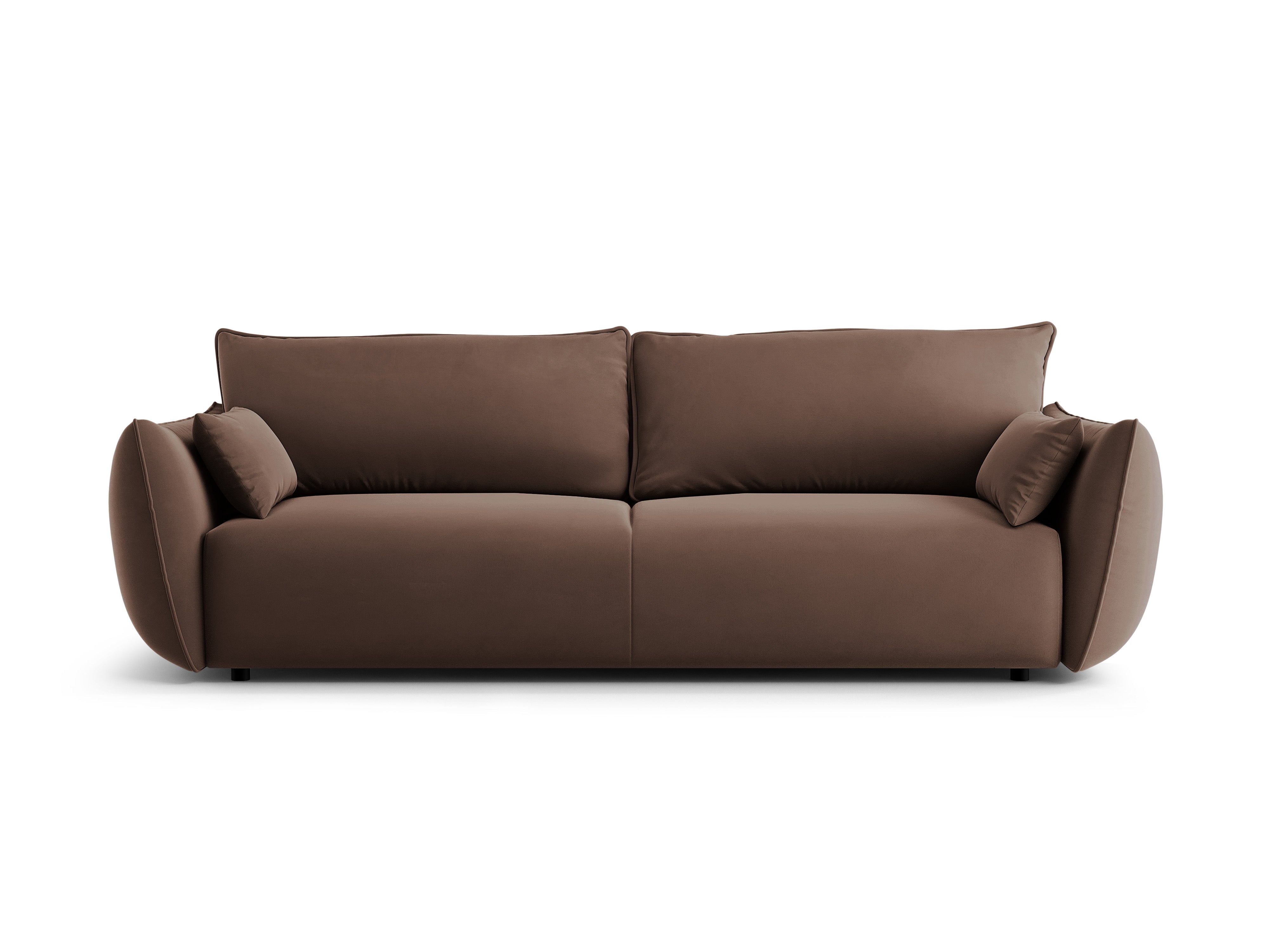 Velvet sofa with sleeping function MATERA chocolate