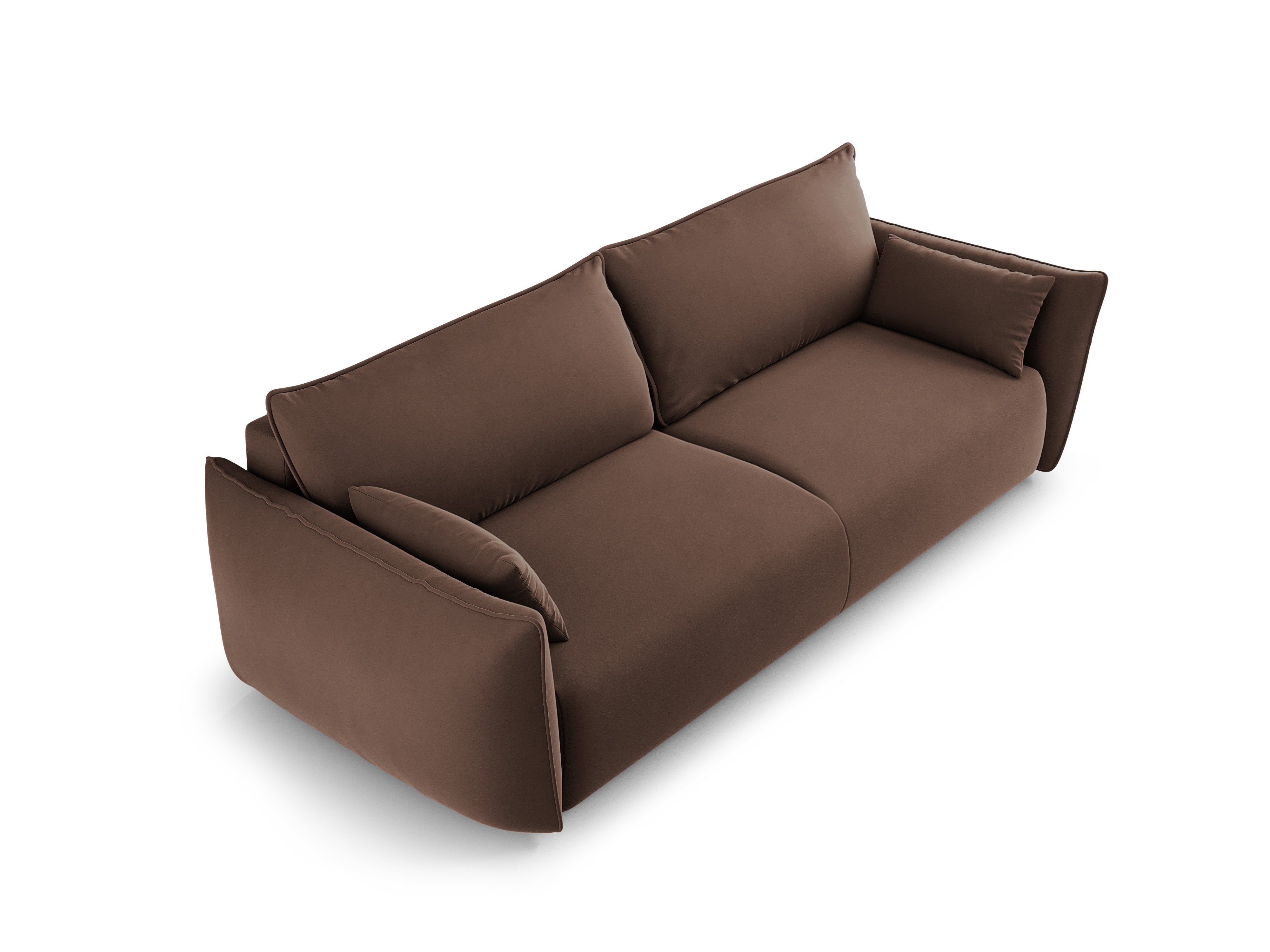 Velvet sofa with sleeping function MATERA chocolate