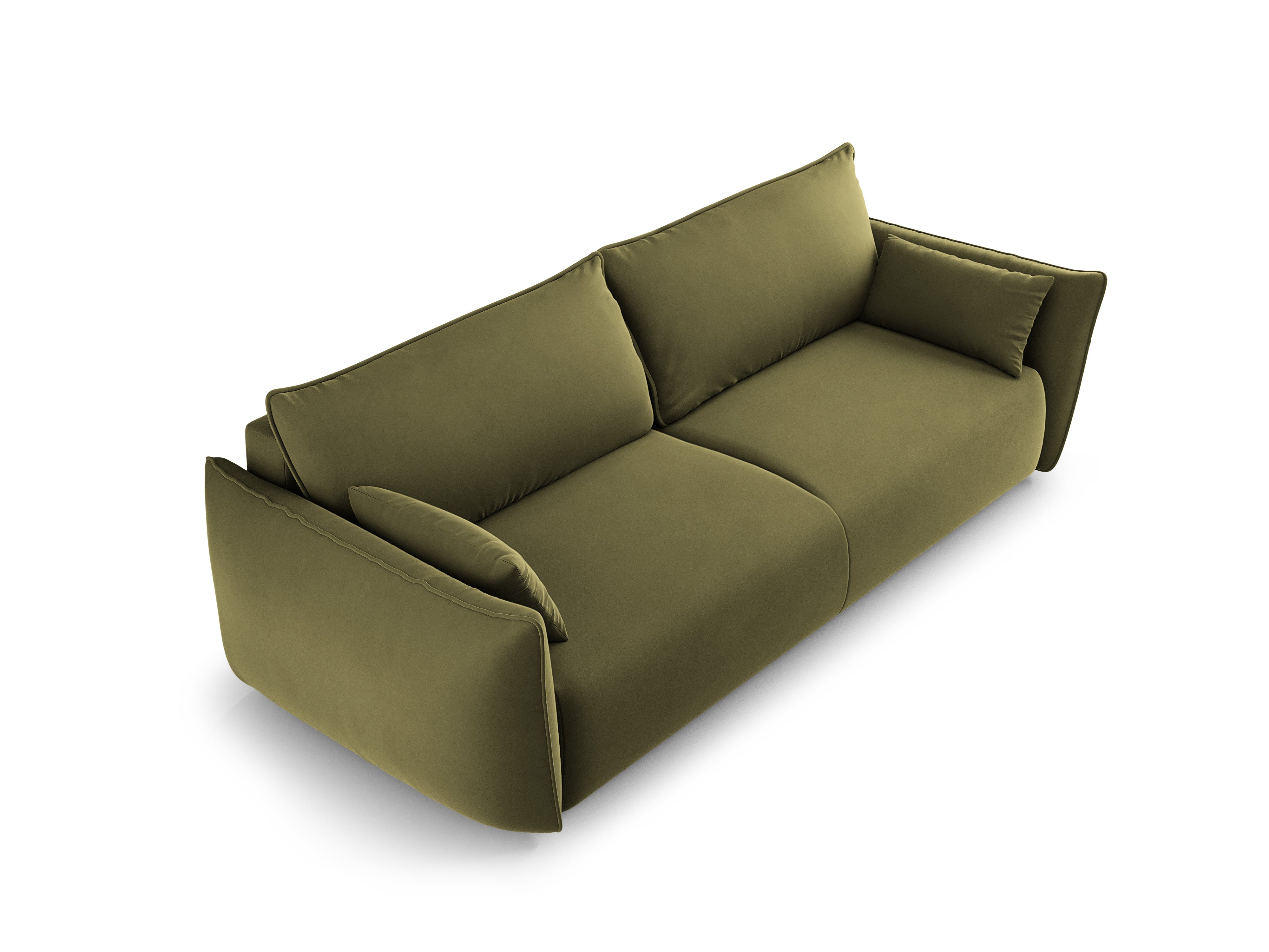 Velvet sofa with sleeping function MATERA olive