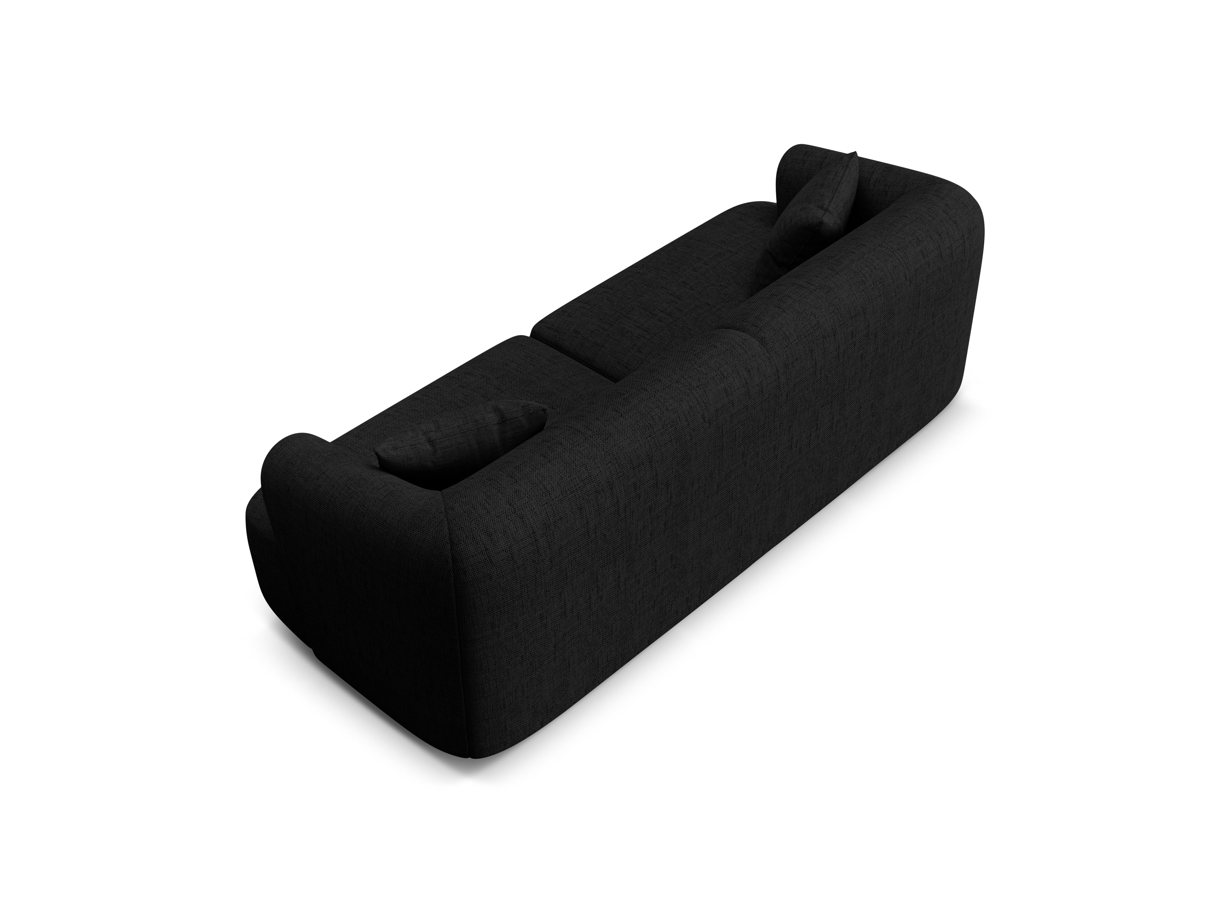 Sofa 3-osobowa CAMPI czarny szenil – Cosmopolitan Design