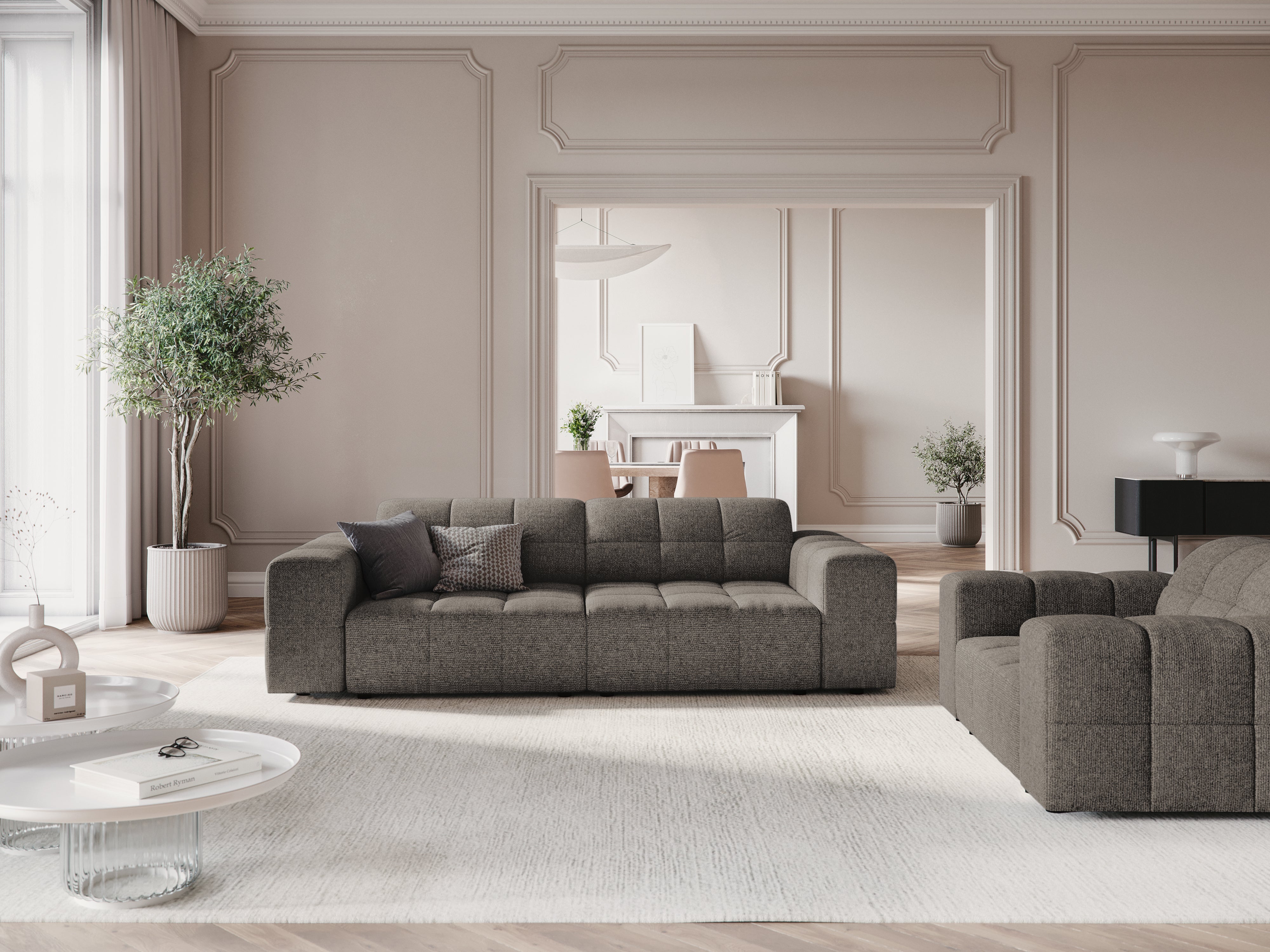 Sofa 3-osobowa CHICAGO szary szenil do salonu