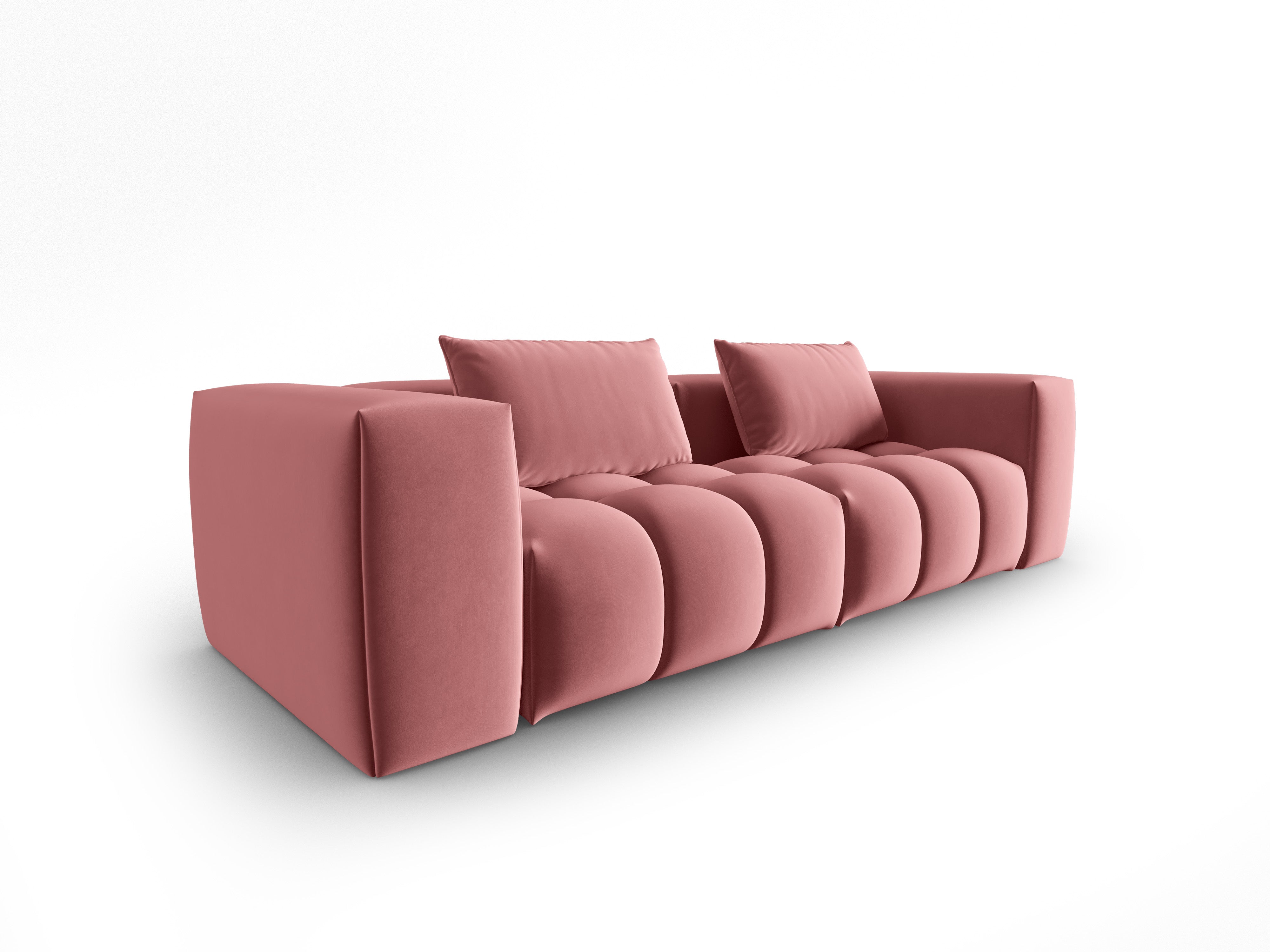 Sofa aksamitna 3-osobowa VERONA różowy flamingo