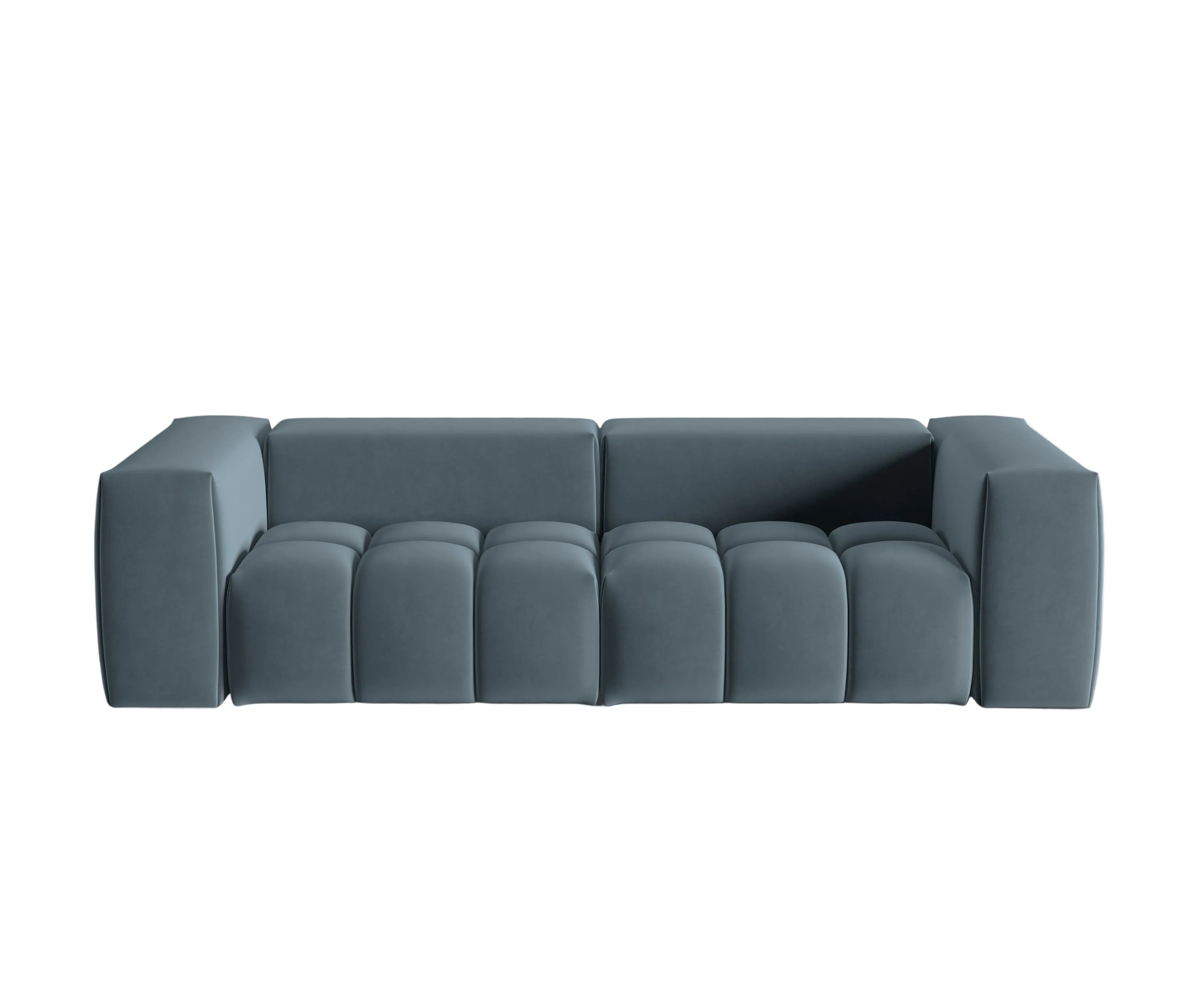 Sofa aksamitna 3-osobowa VERONA niebieski