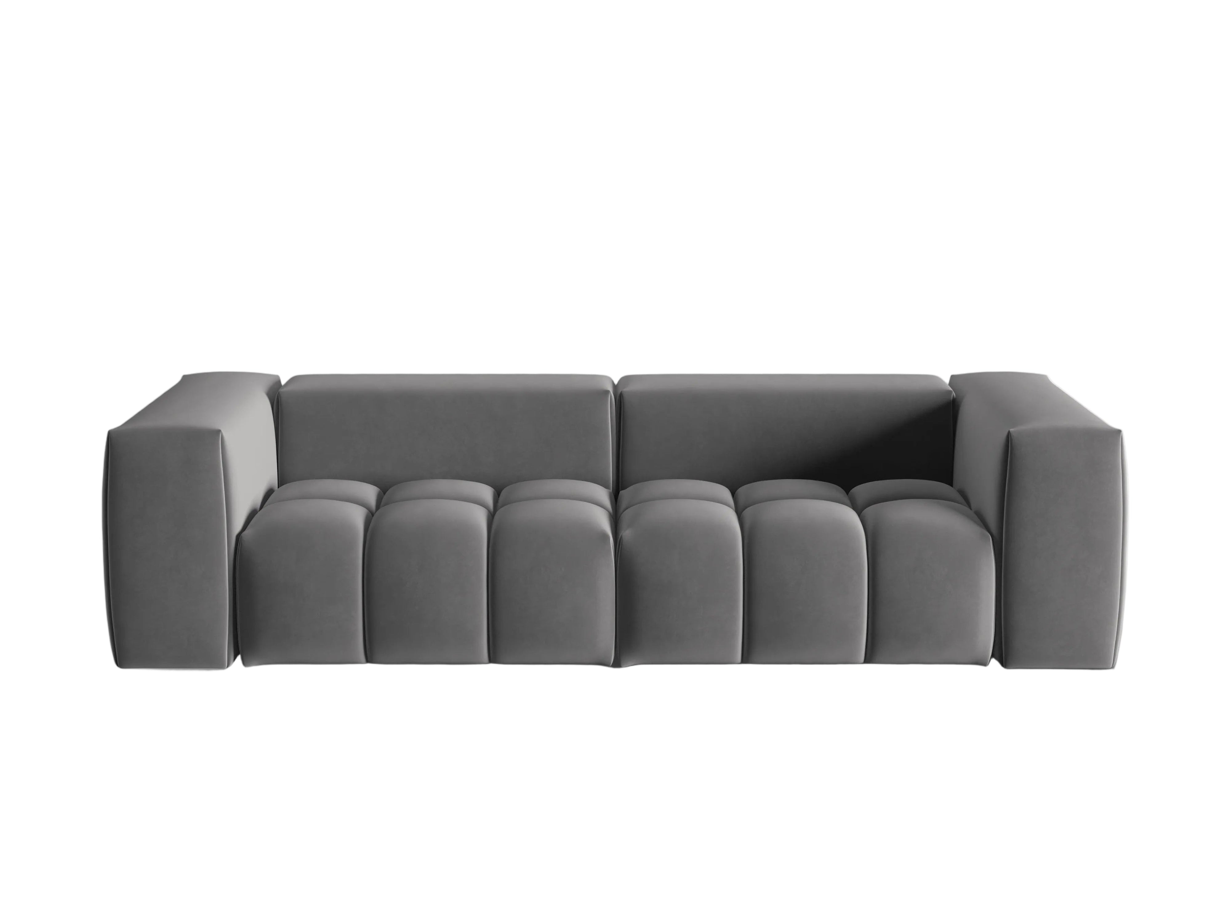 Gray Velvet 3-Seater Sofa VERONA