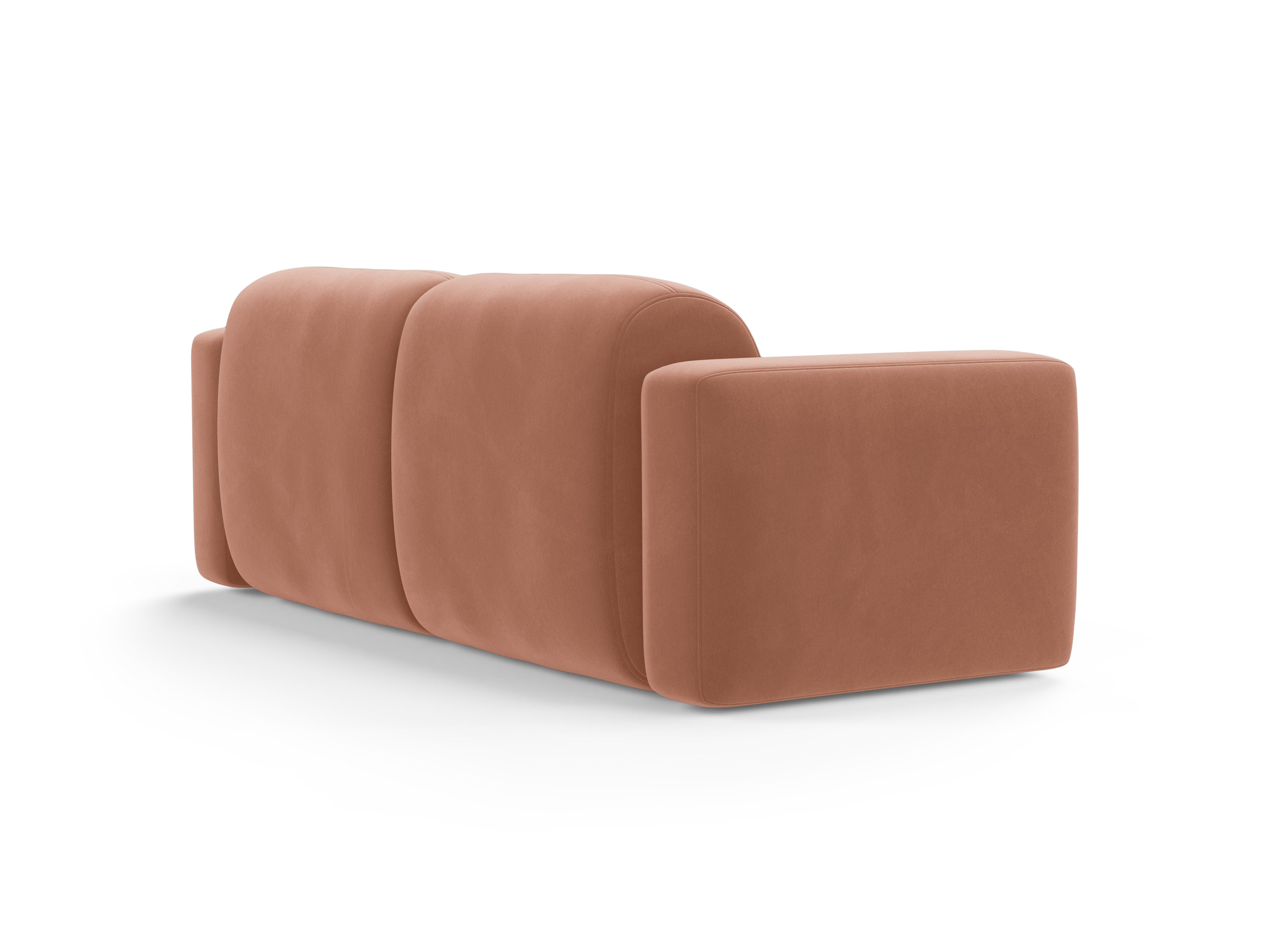 STRINO pink velvet 3-seater sofa