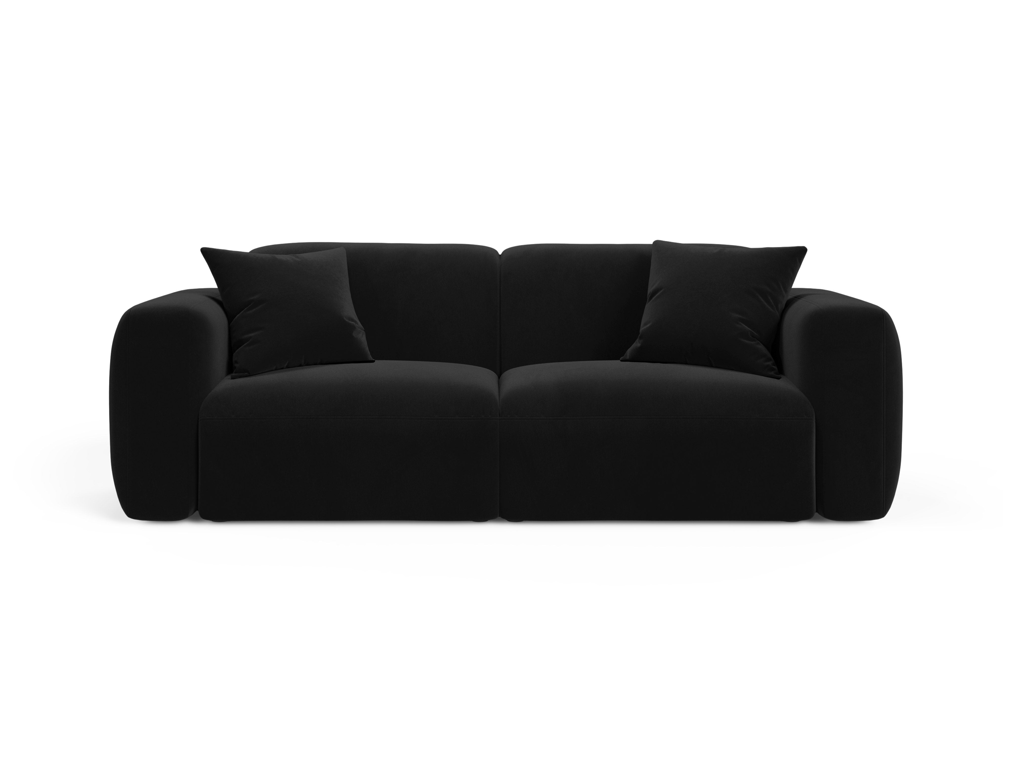 Black 3-Seater Velvet Sofa STRINO
