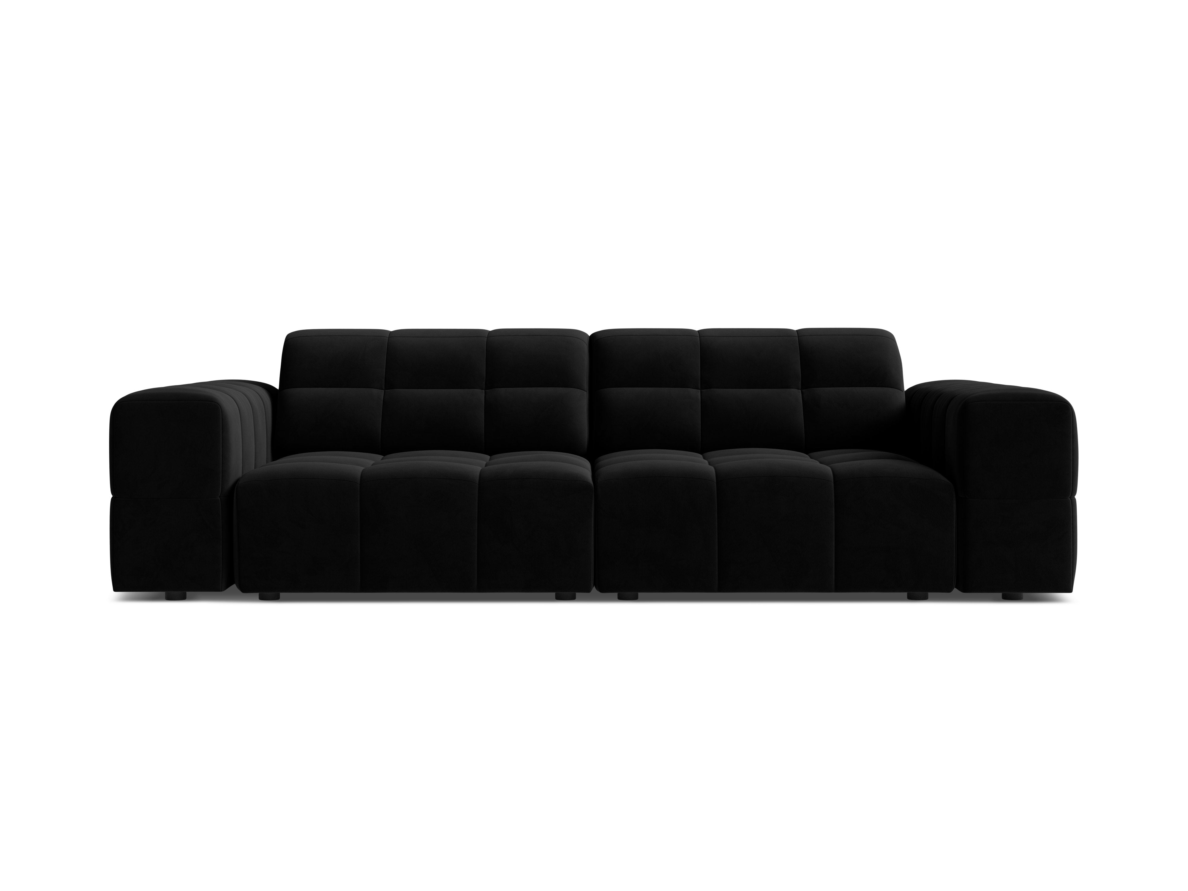 Sofa aksamitna 3-osobowa CHICAGO czarny – Cosmopolitan Design
