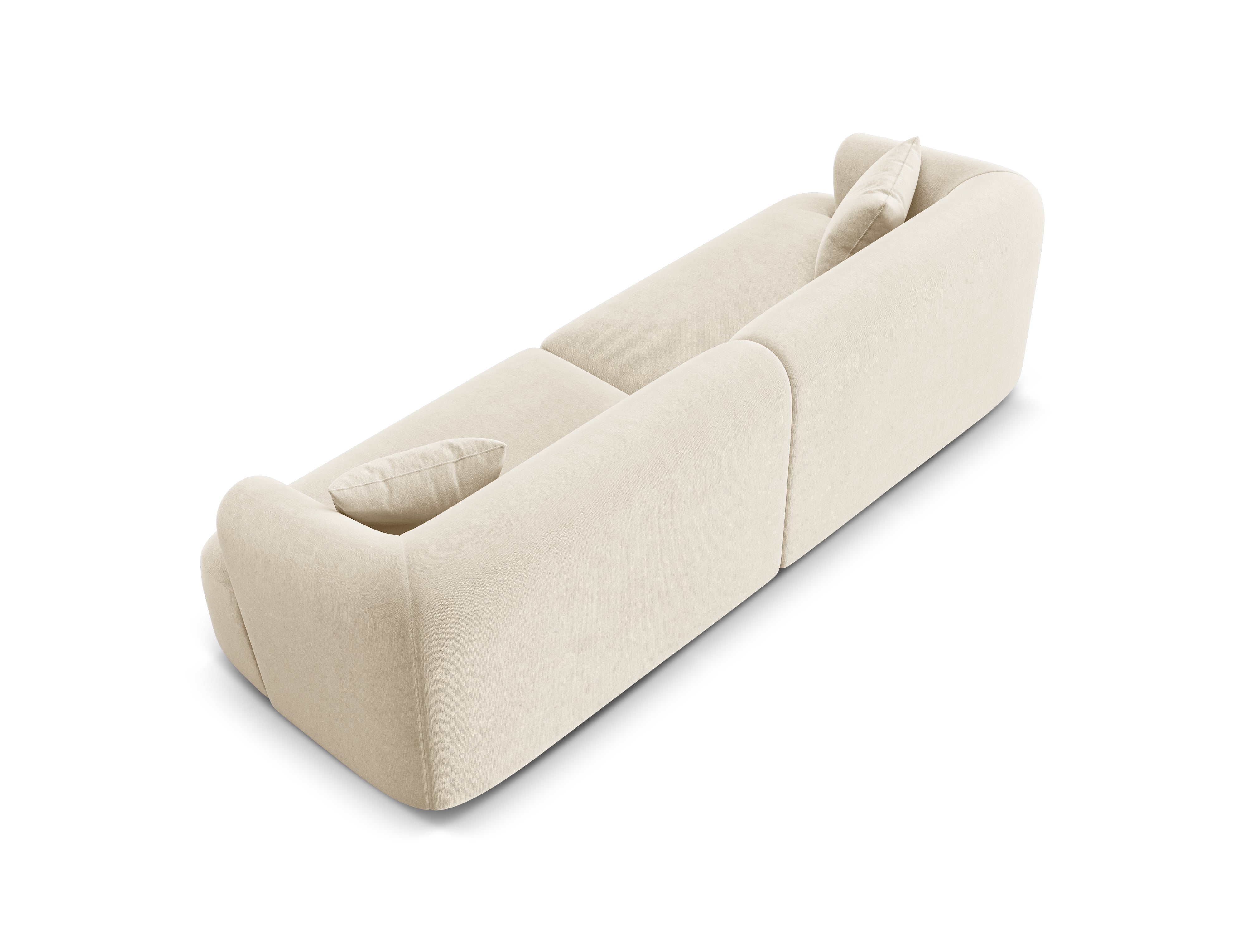 Sofa aus Samt für 4 Personen CAMPI hellbeige