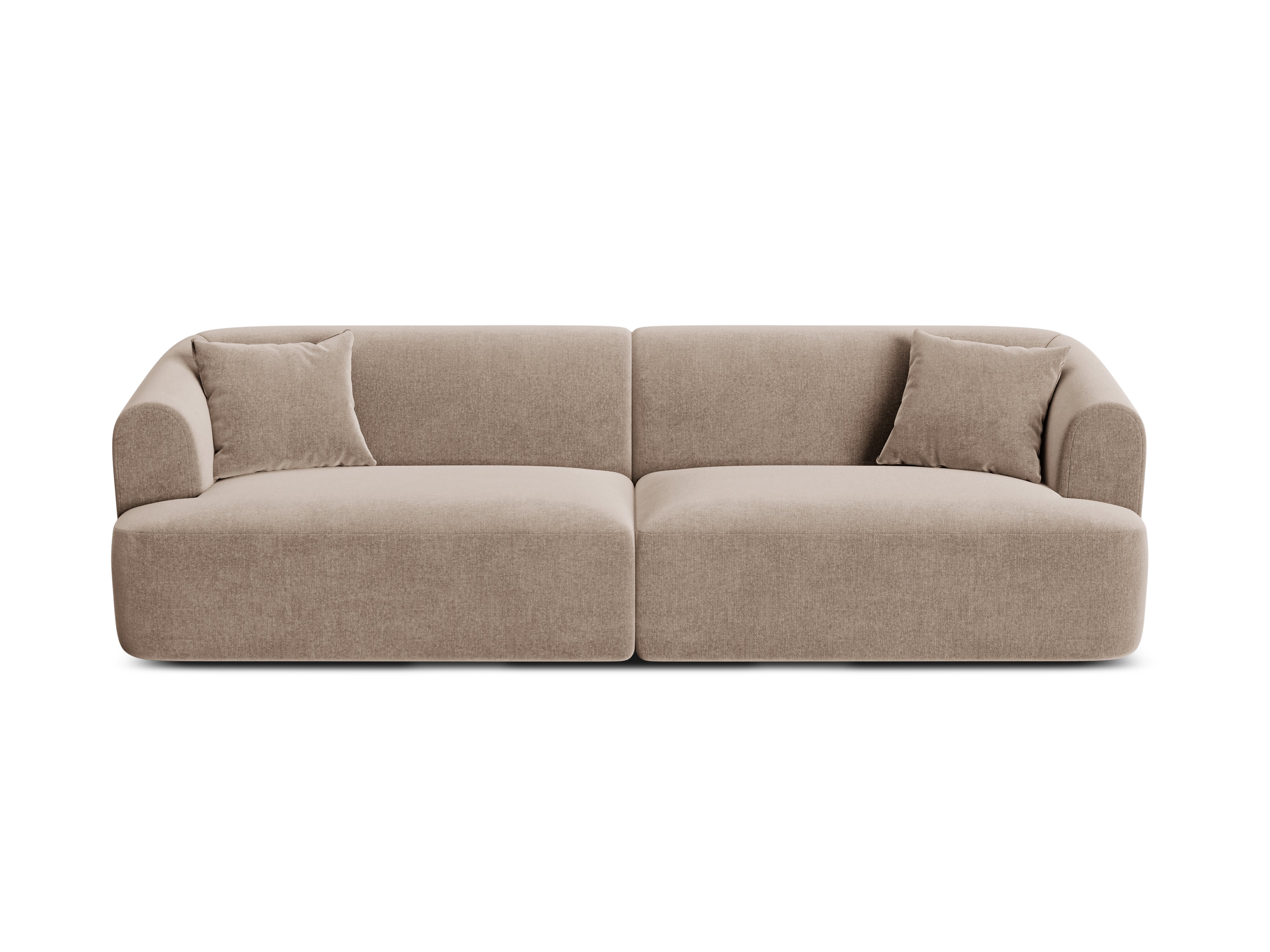 Velvet sofa for 4 people CAMPI dark beige