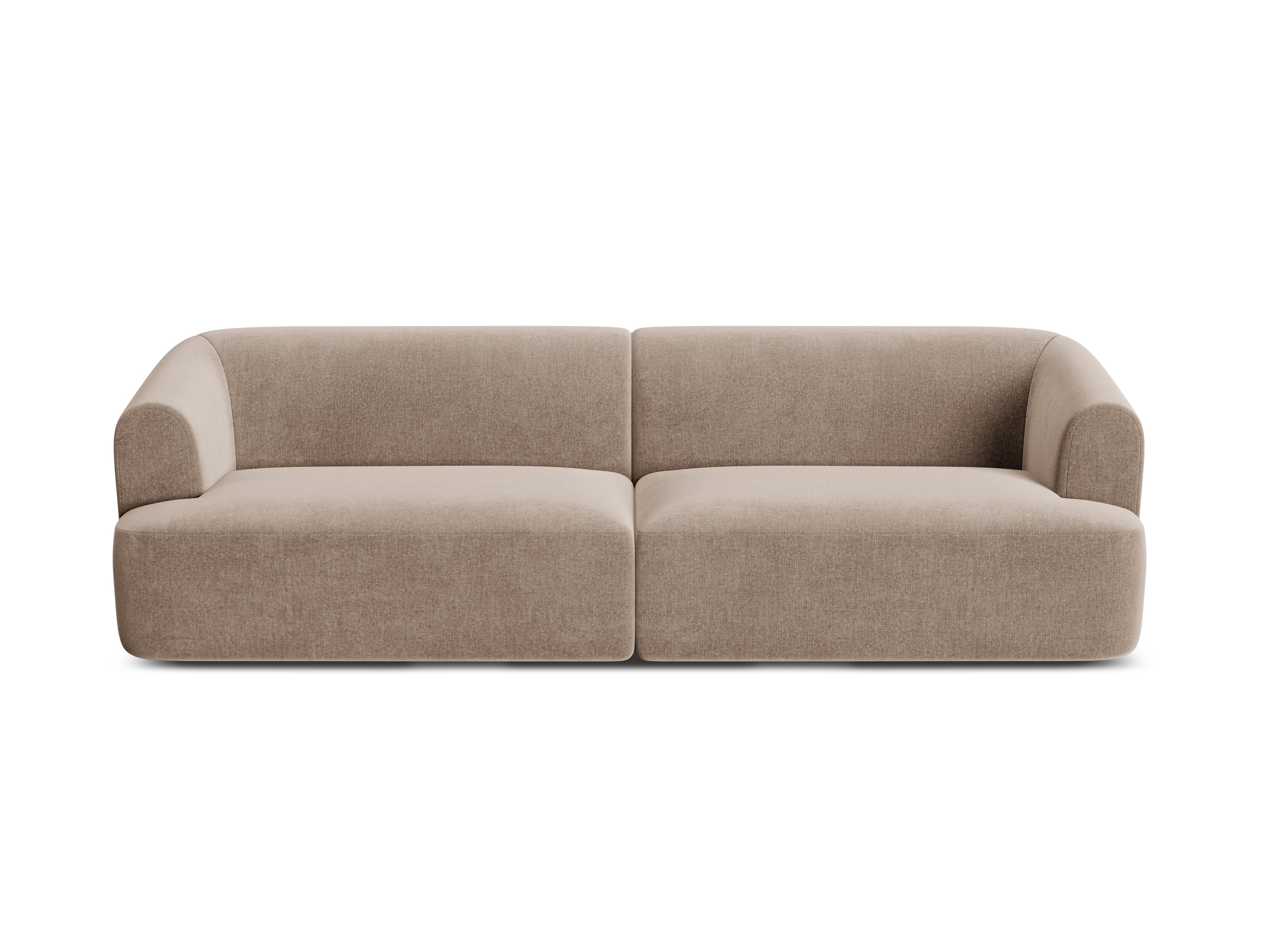 Velvet sofa for 4 people CAMPI dark beige