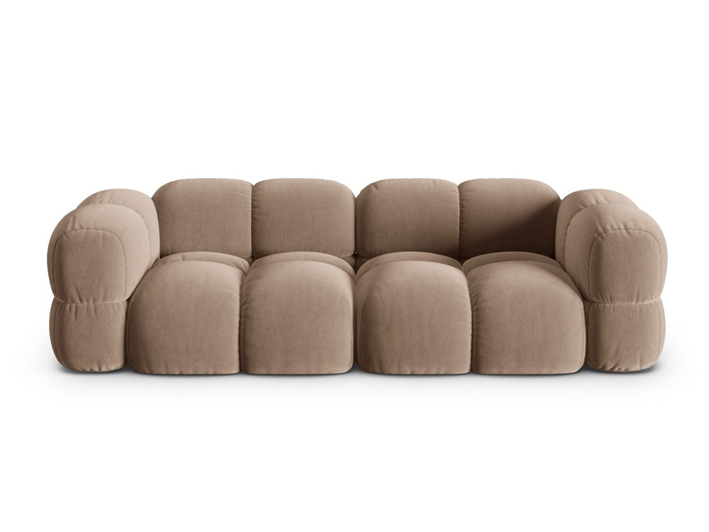 4-seater velvet sofa LORETTO dark beige