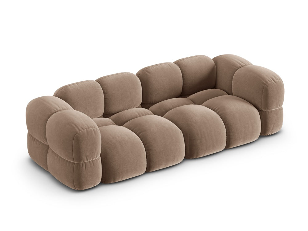4-seater velvet sofa LORETTO dark beige