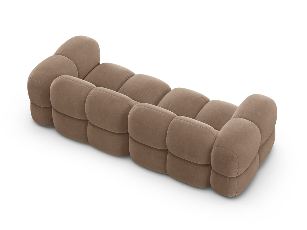 4-seater velvet sofa LORETTO dark beige