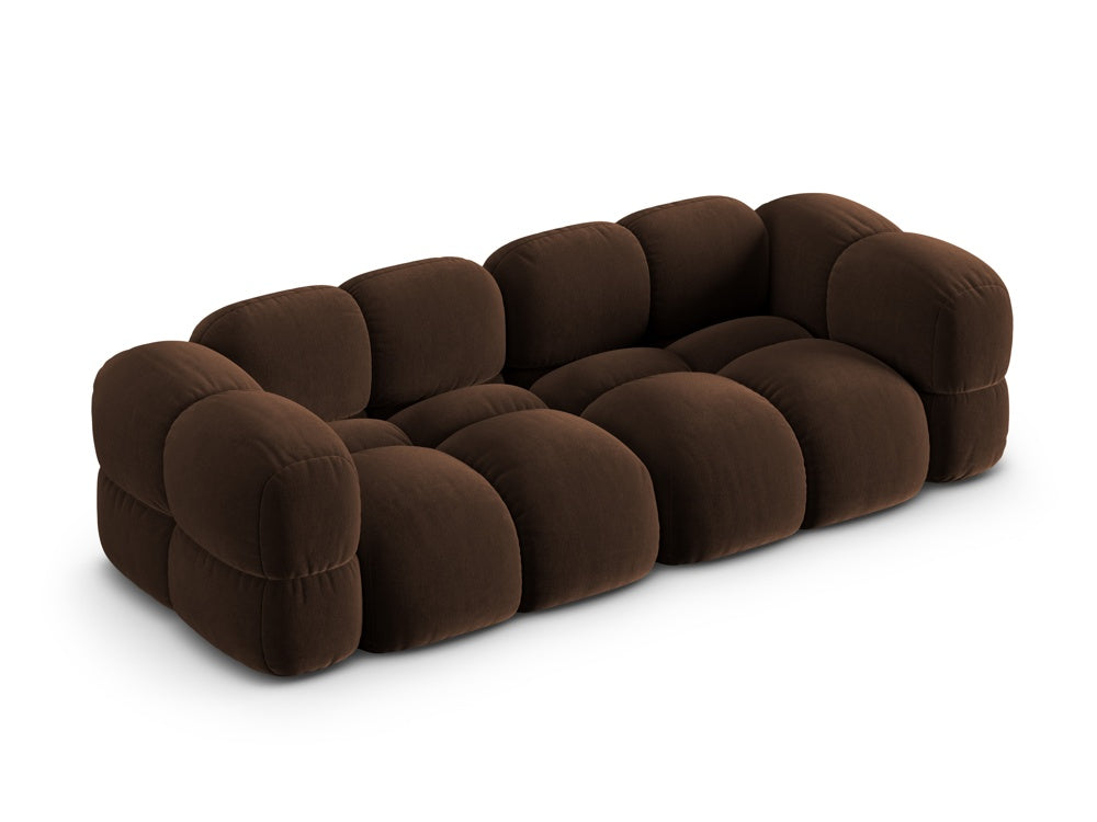 4-seater velvet sofa LORETTO chocolate