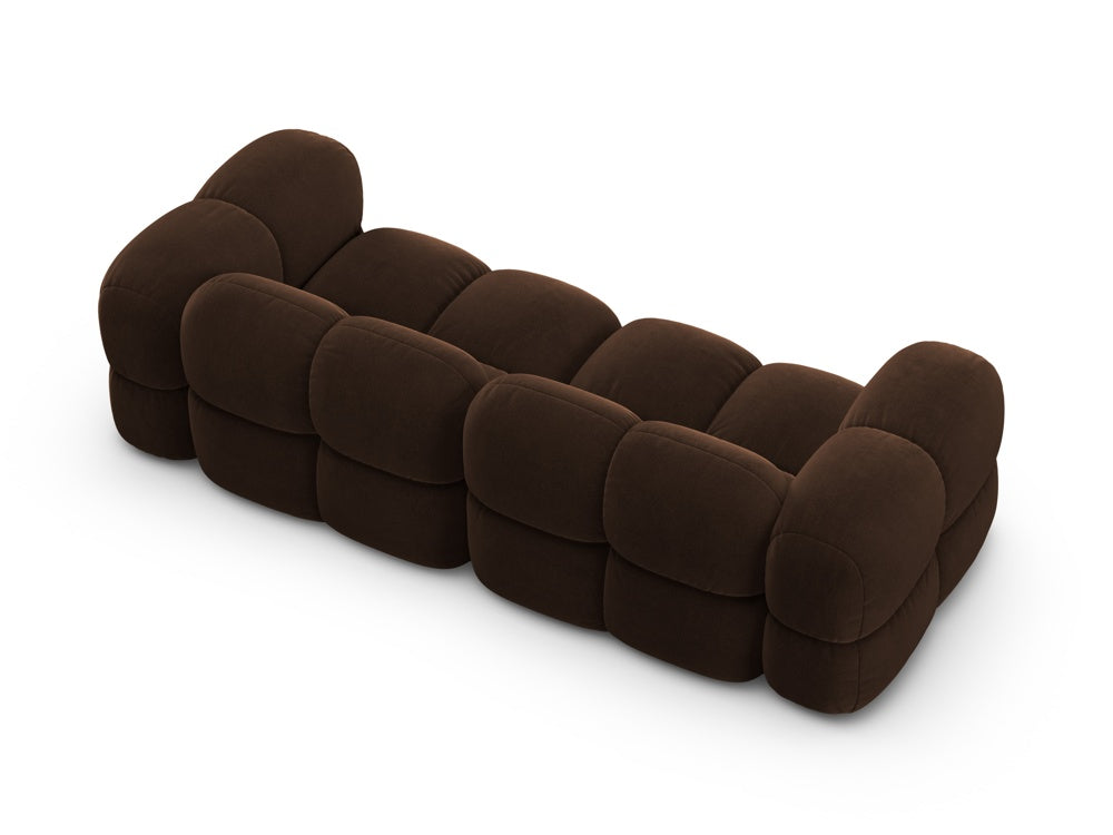 4-seater velvet sofa LORETTO chocolate
