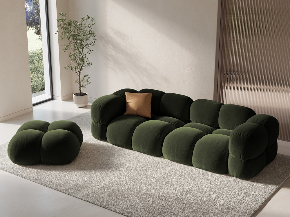 4-seater velvet sofa LORETTO green