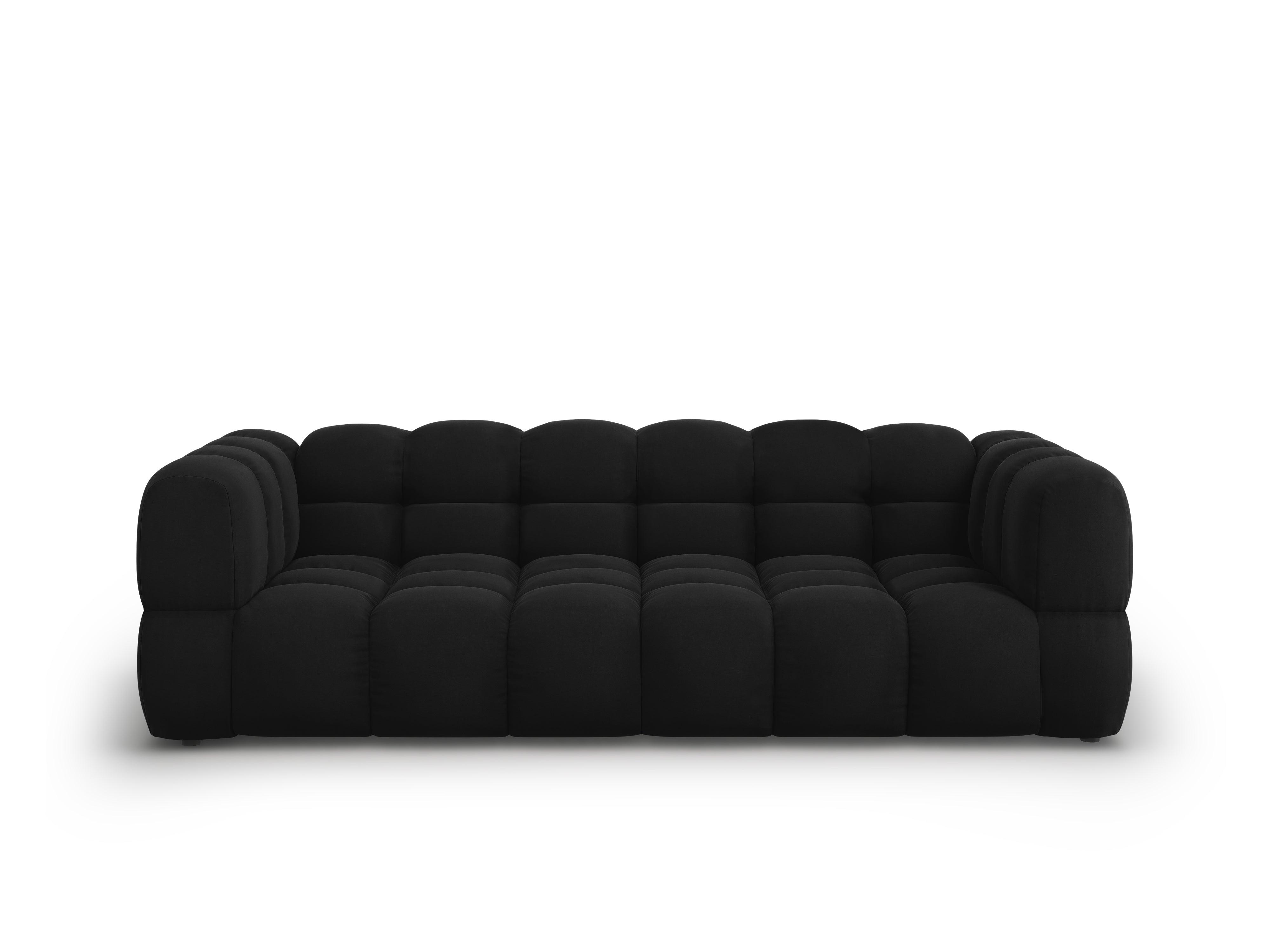 Sofa aksamitna 4-osobowa SKY czarny – Cosmopolitan Design