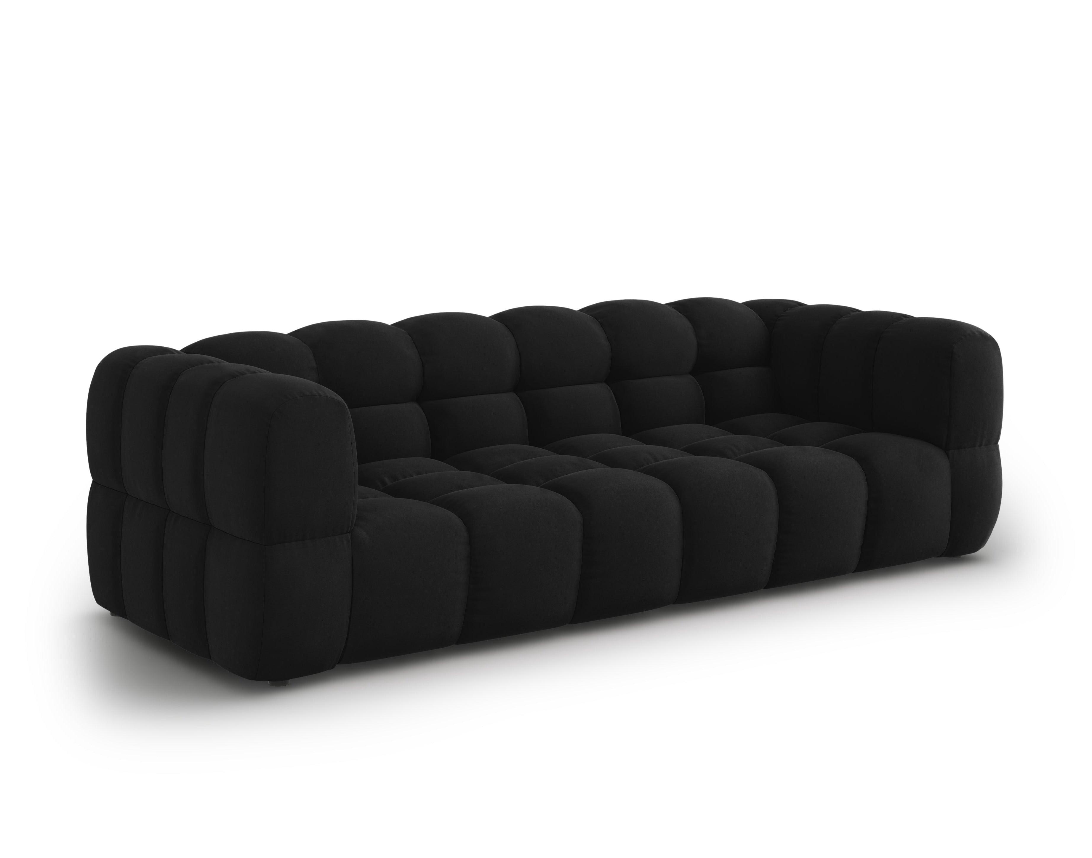 Sofa aksamitna 4-osobowa SKY czarny – Cosmopolitan Design