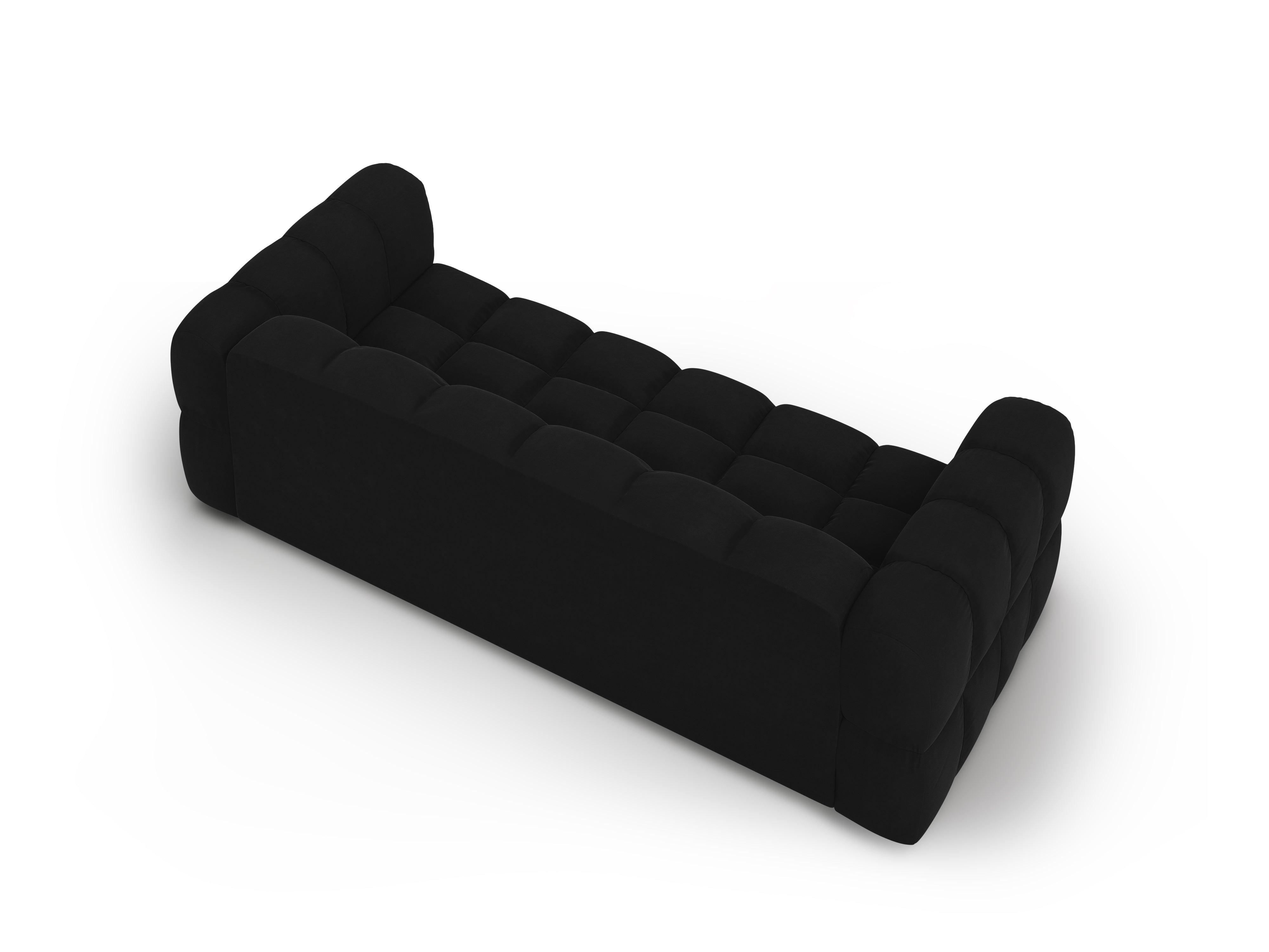 Sofa aksamitna 4-osobowa SKY czarny – Cosmopolitan Design
