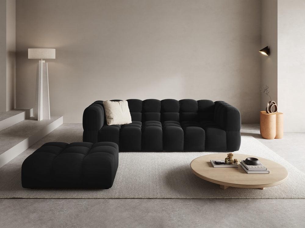 Sofa aksamitna 4-osobowa SKY czarny – Cosmopolitan Design