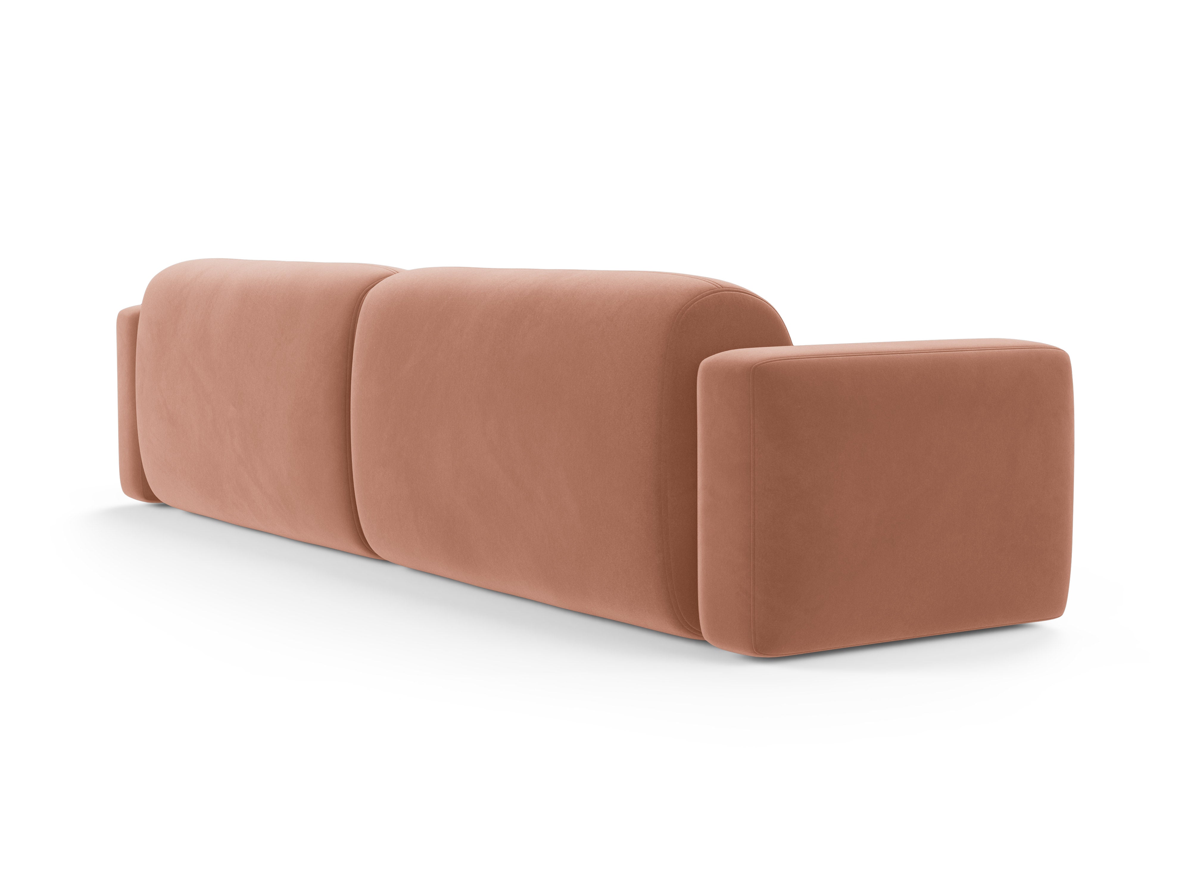 STRINO pink velvet 4-seater sofa