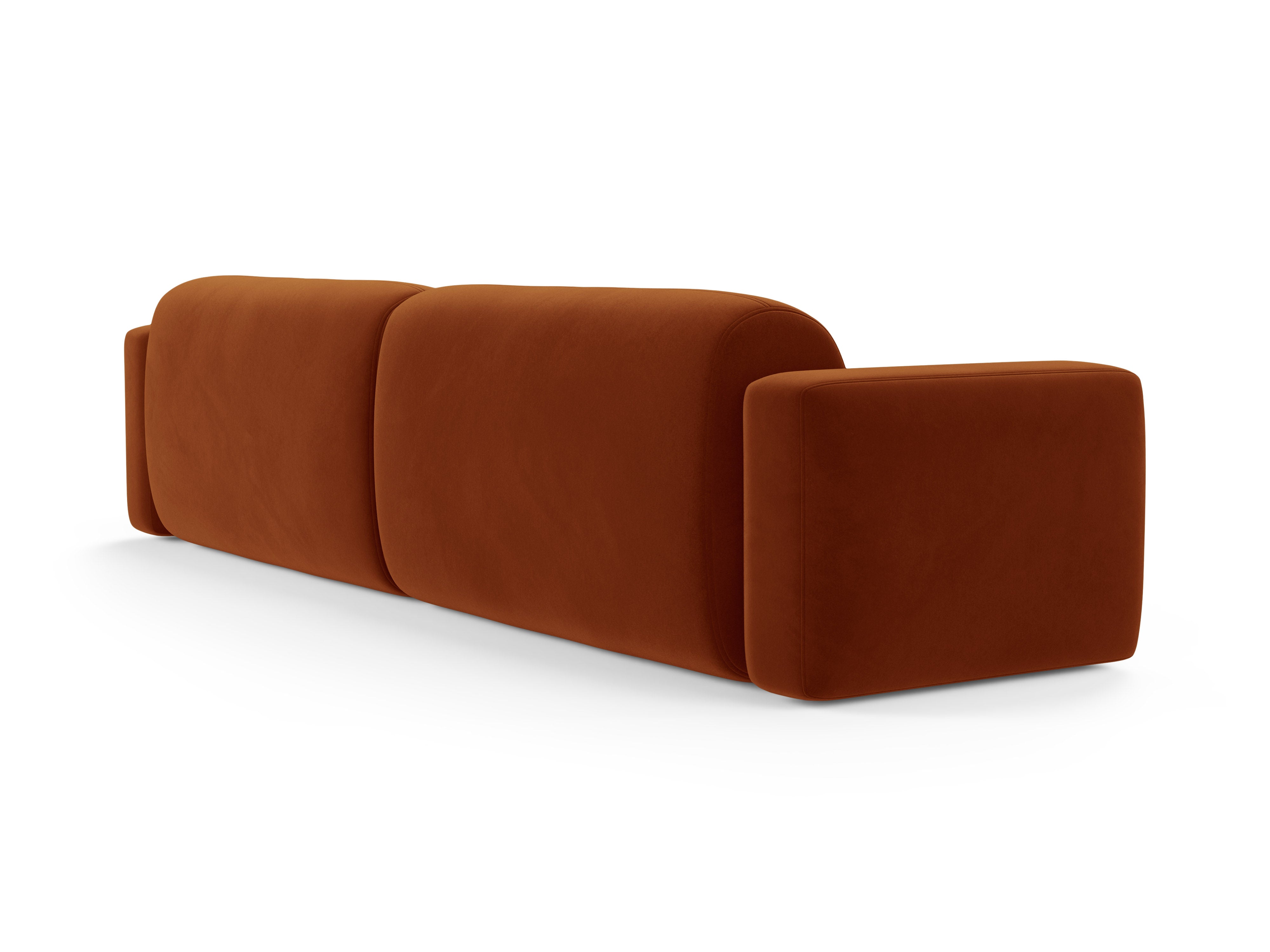 Velvet sofa for 4 people STRINO terracotta