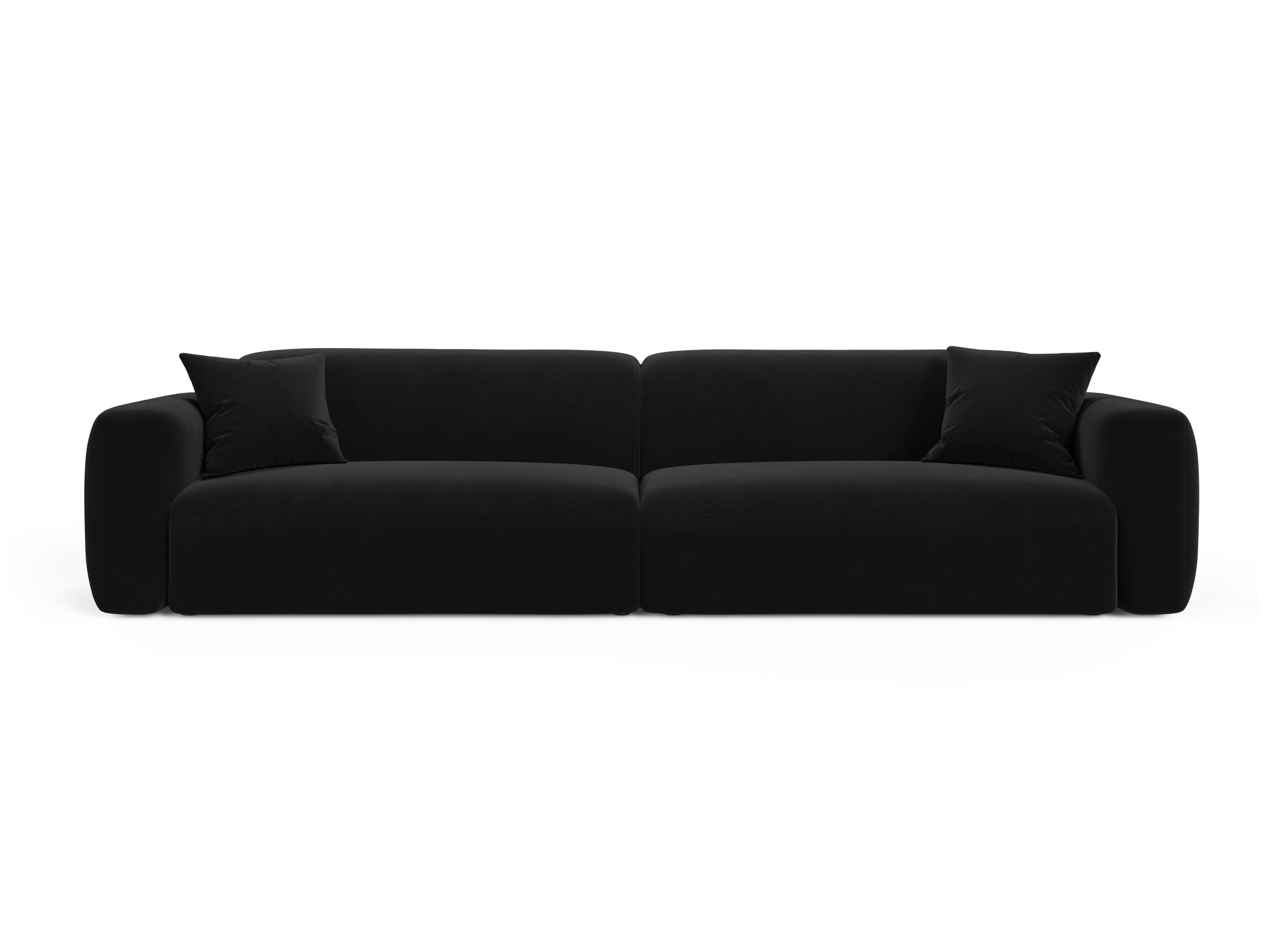 Velvet sofa for 4 people STRINO black