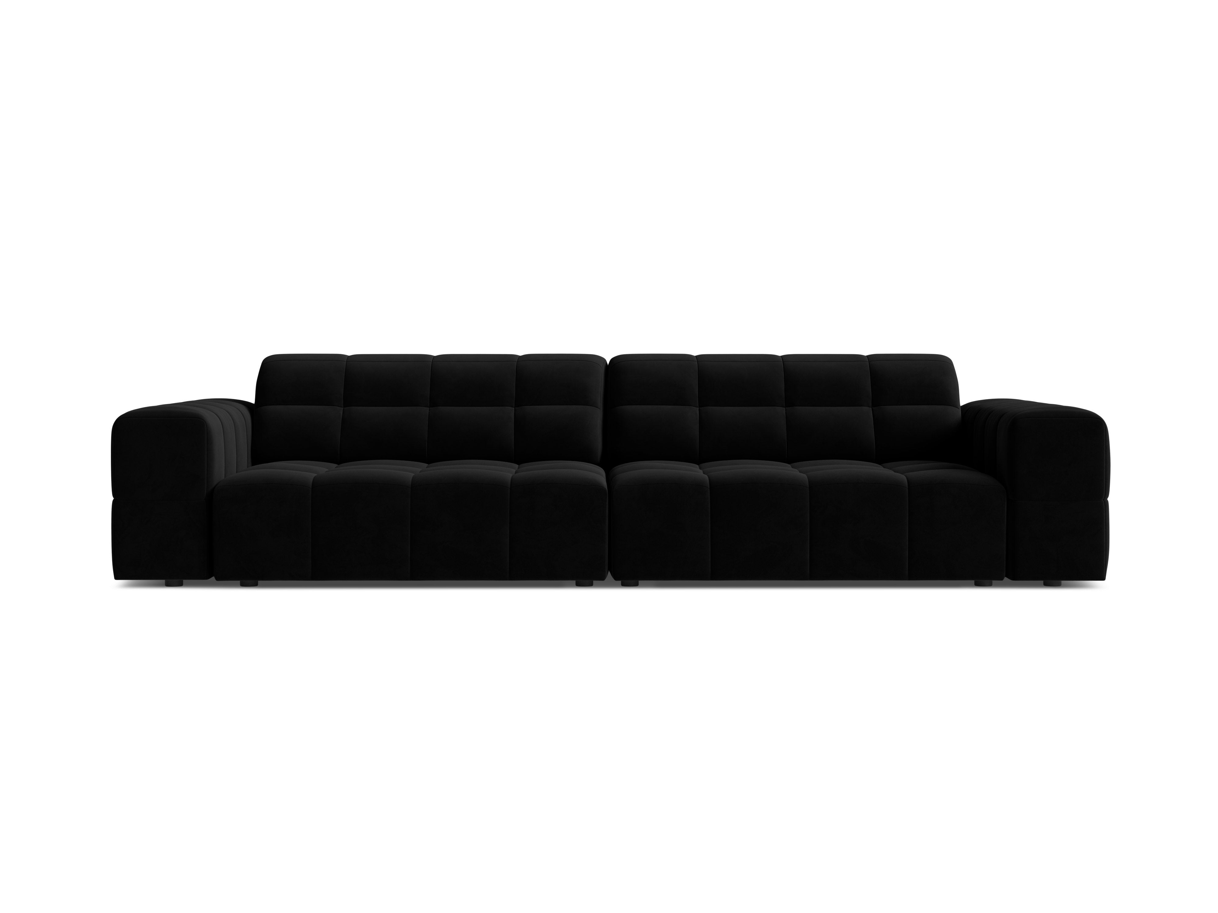 Sofa aksamitna 4-osobowa CHICAGO czarny – Cosmopolitan Design