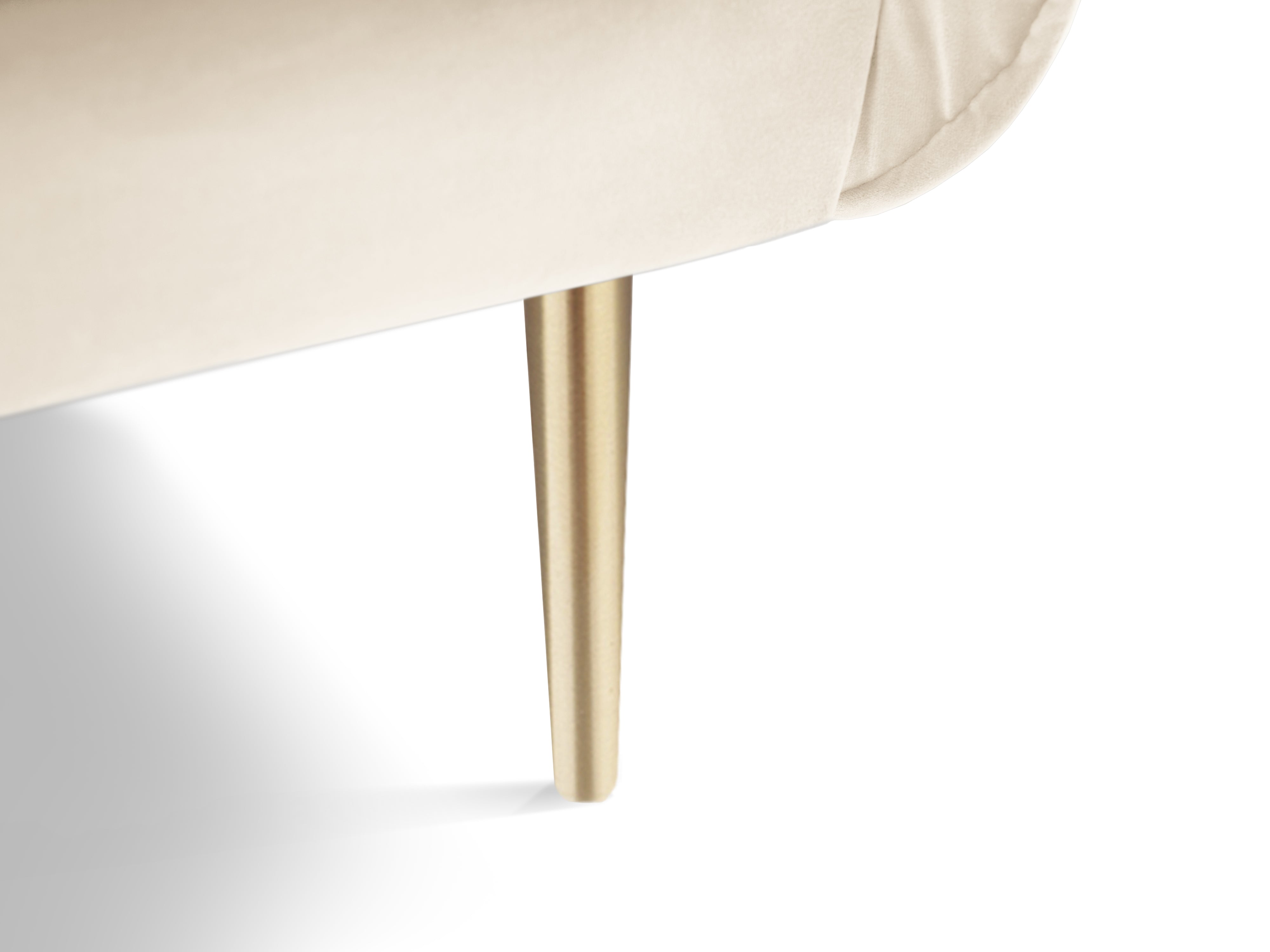 Velvet Armchair VIENNA beige with a gold base