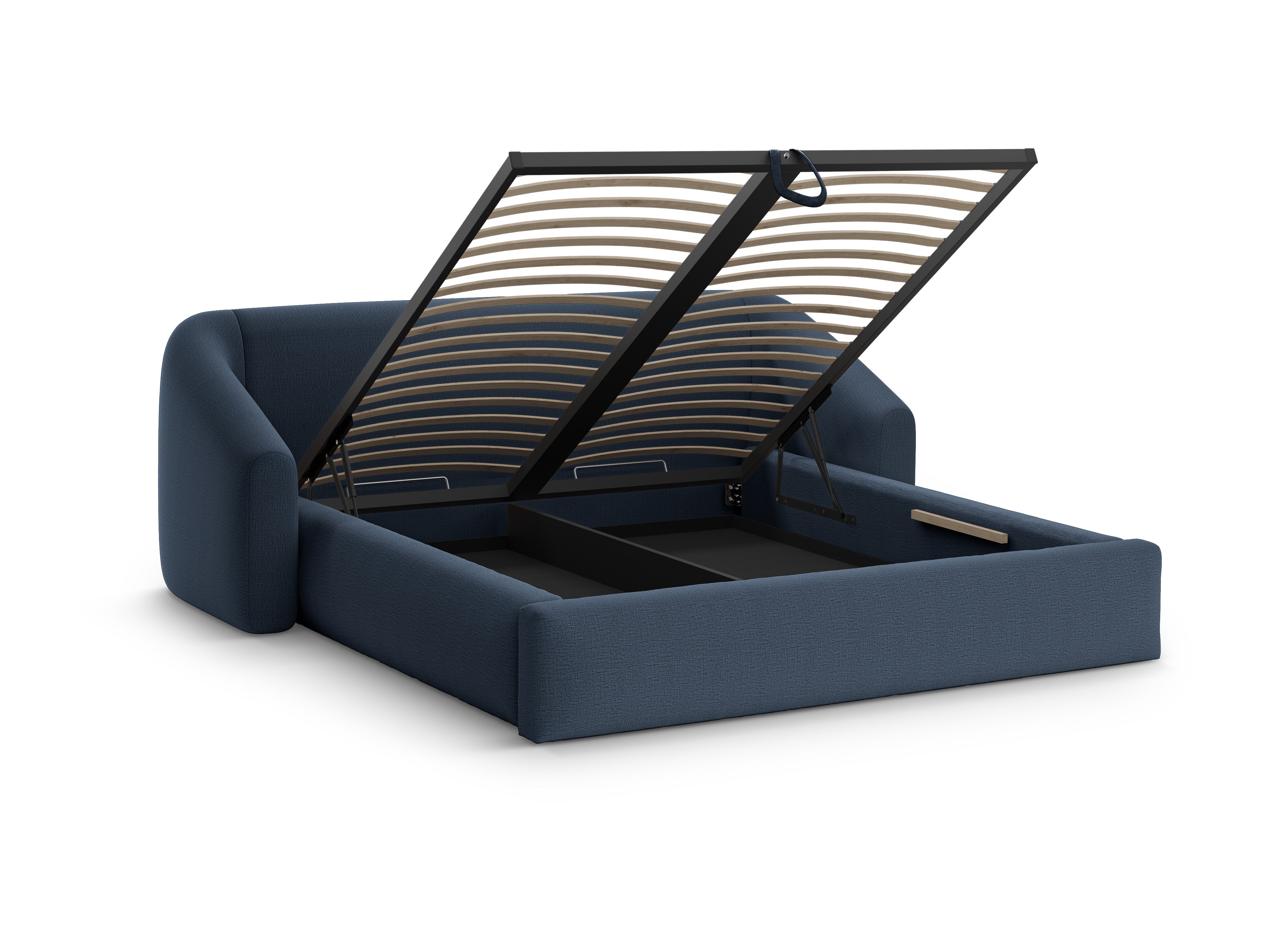 Bett CAMPI blaue Chenille