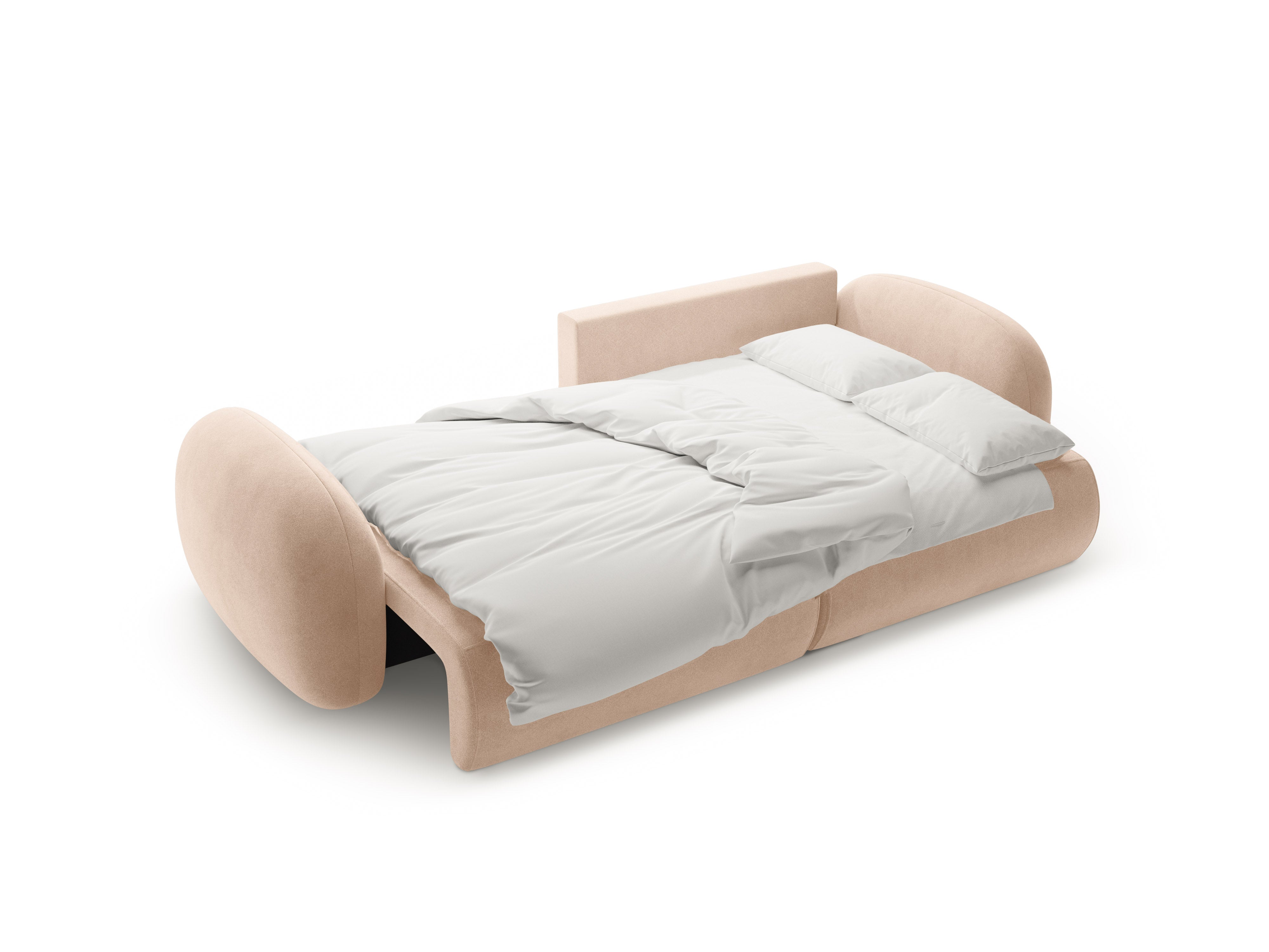 Universal velvet corner sofa with sleeping function for 4 people TONALE beige